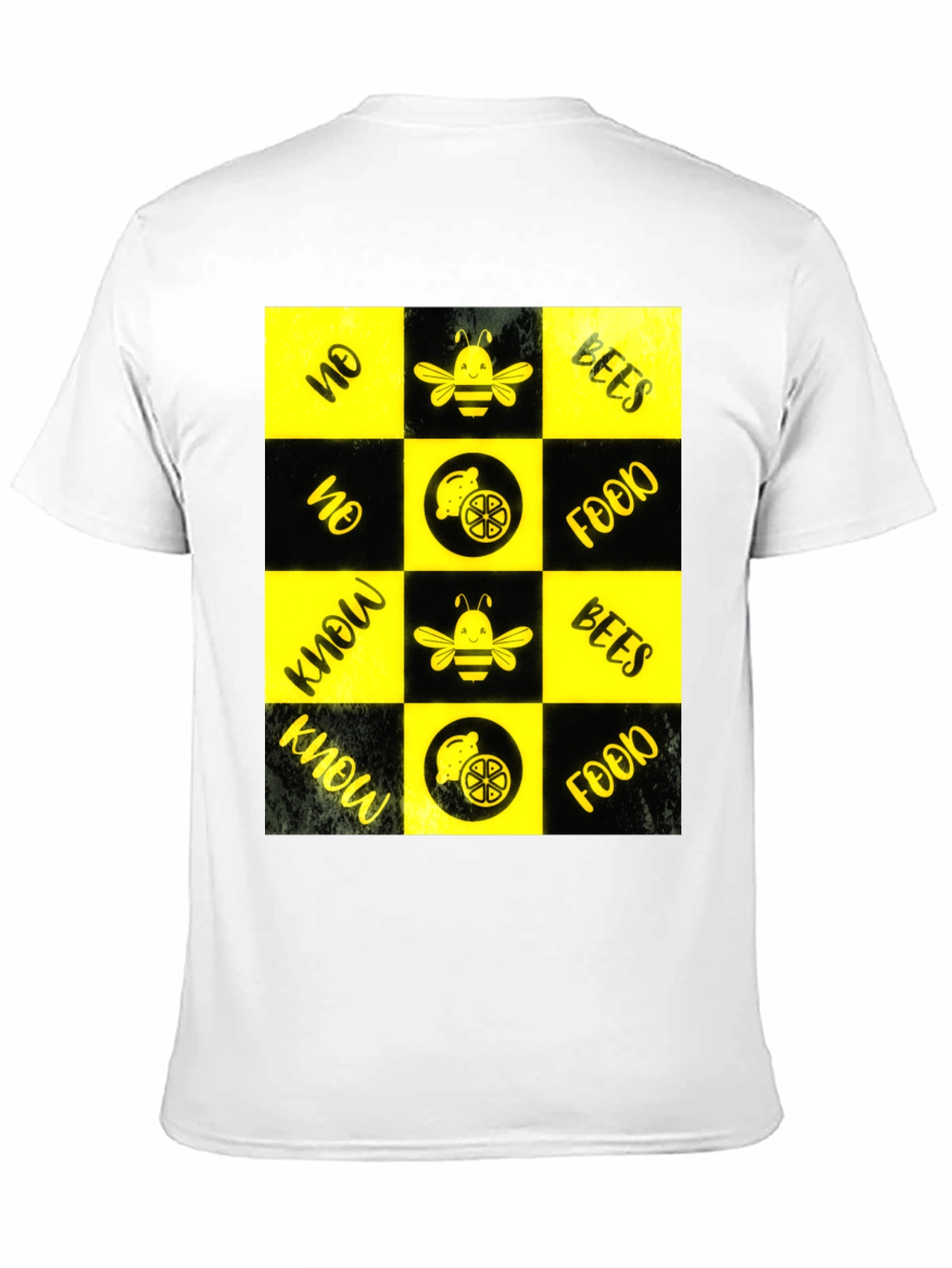 Bee & Lemon Patterned Graphic Tee - Black