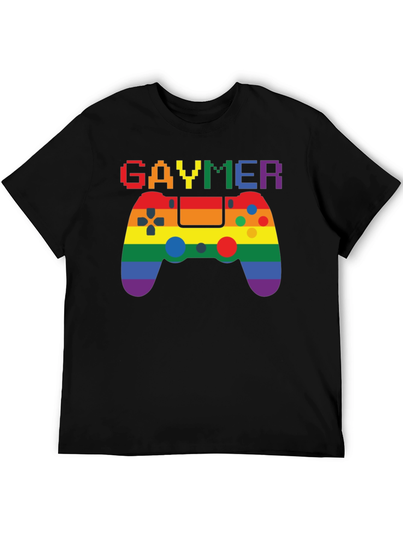 Gaymer Pride Graphic Tee - Rainbow Gamer Design