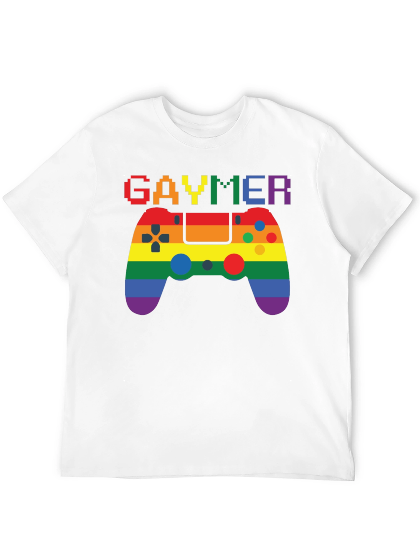 Gaymer Pride Graphic Tee - Rainbow Gamer Design