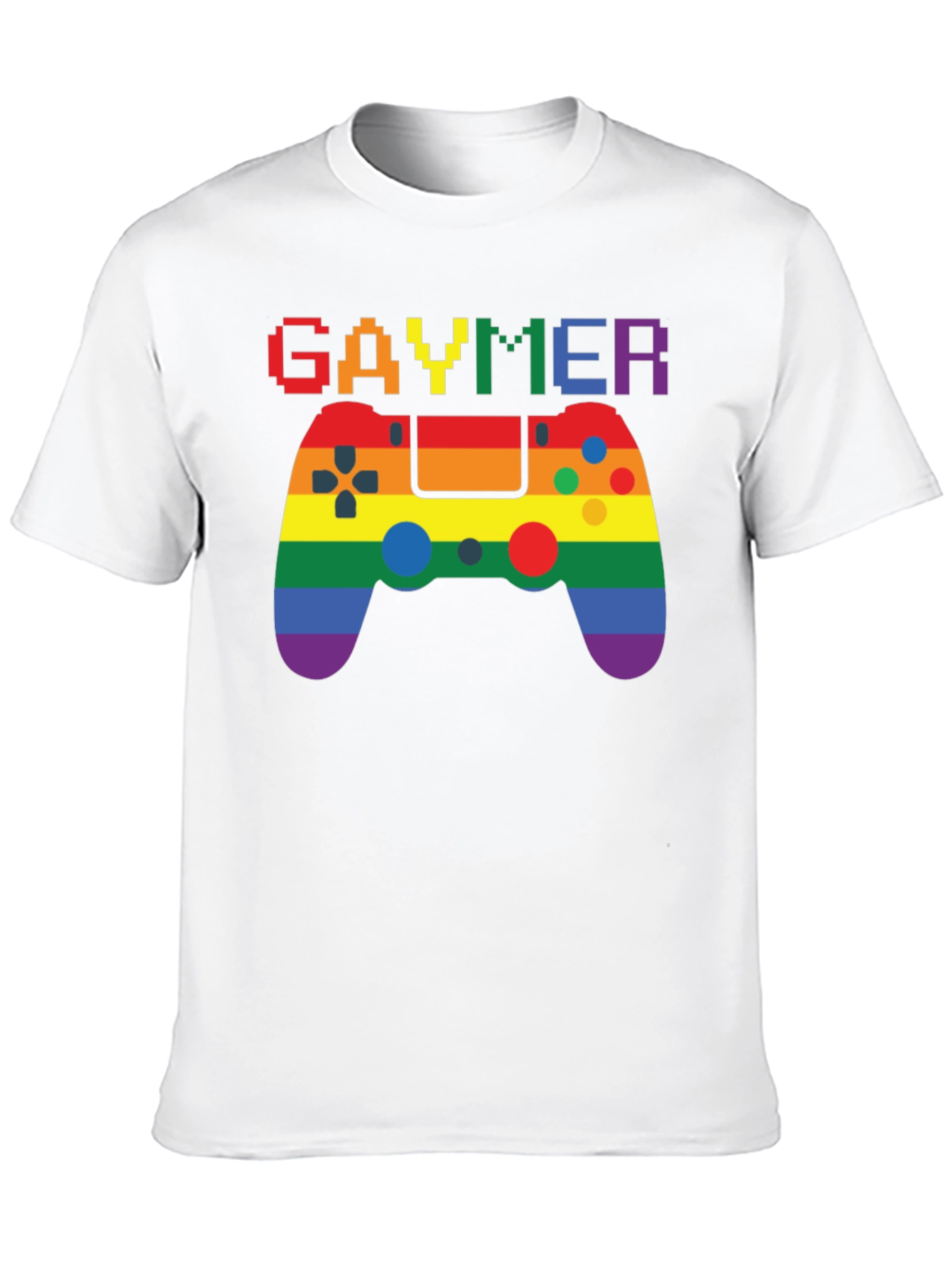 Gaymer Pride Graphic Tee - Rainbow Gamer Design