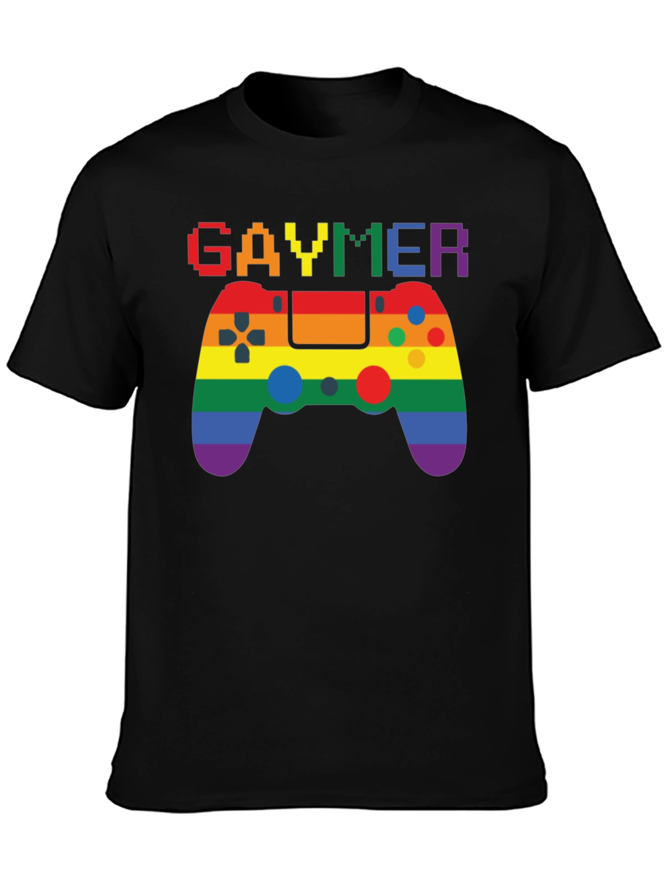 Gaymer Pride Graphic Tee - Rainbow Gamer Design