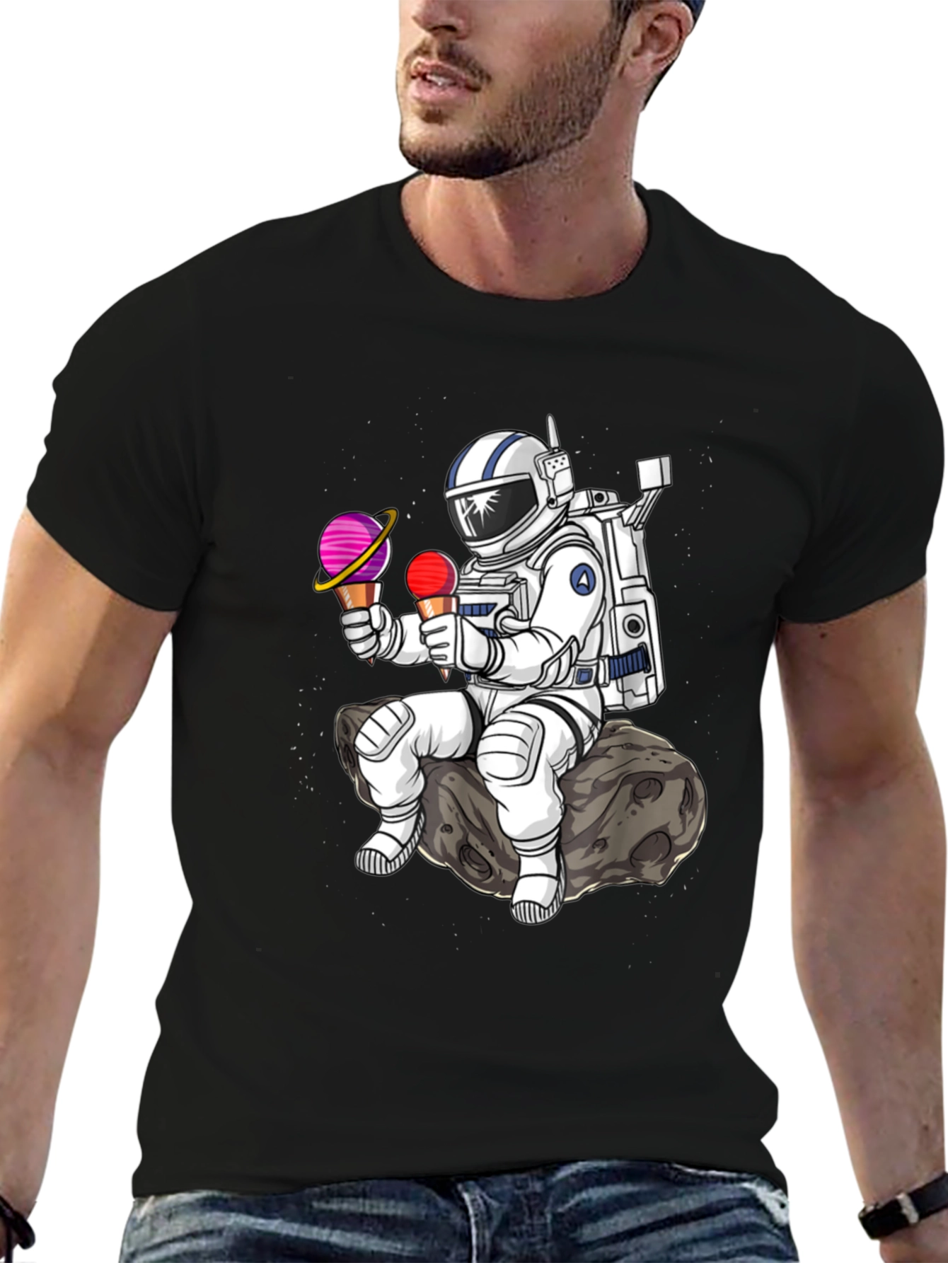 Astronaut Ice Cream T-Shirt - Space Lover Tee