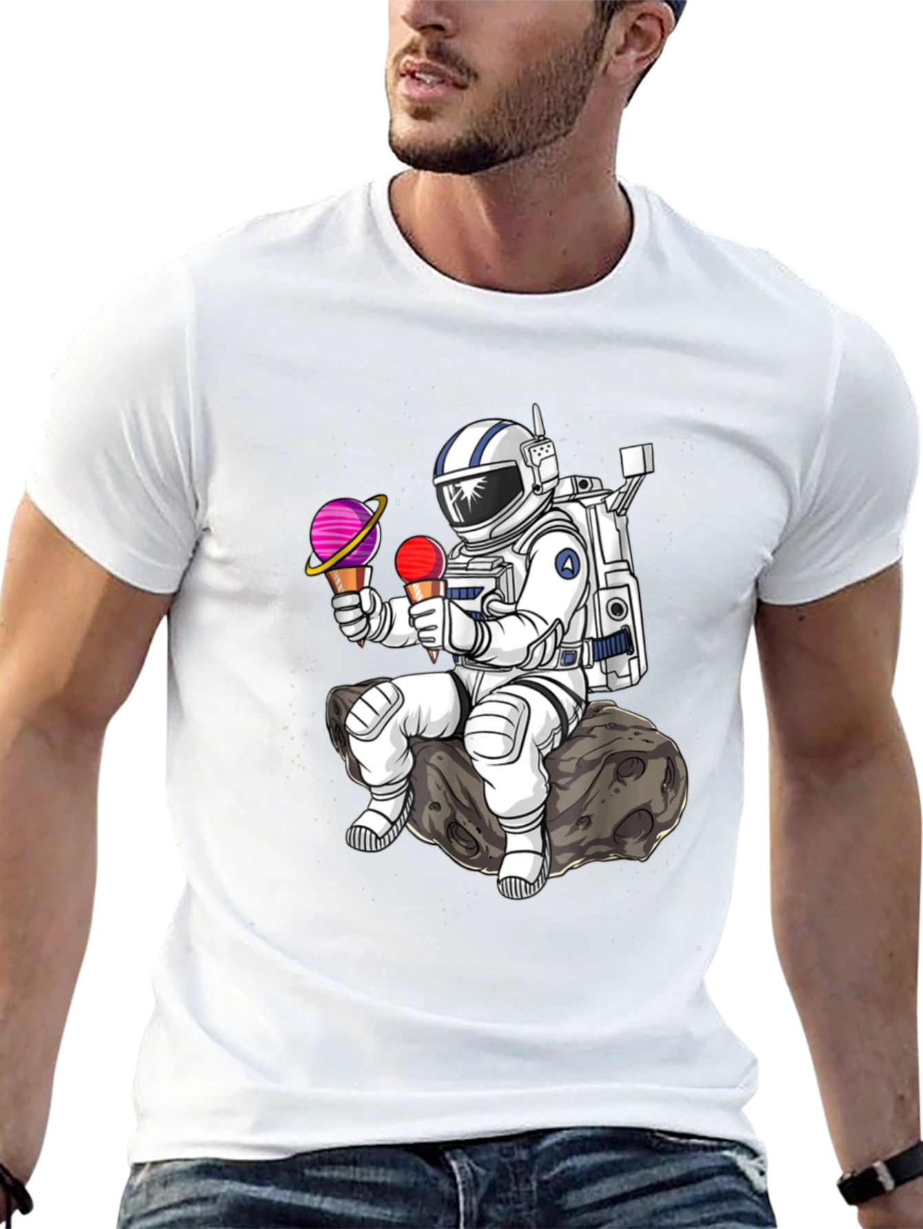 Astronaut Ice Cream T-Shirt - Space Lover Tee