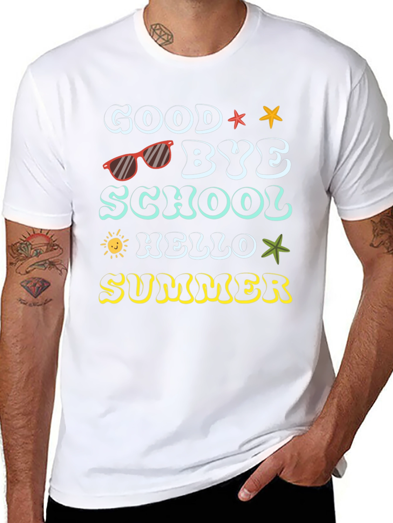 Goodbye School Hello Summer Graphic T-Shirt