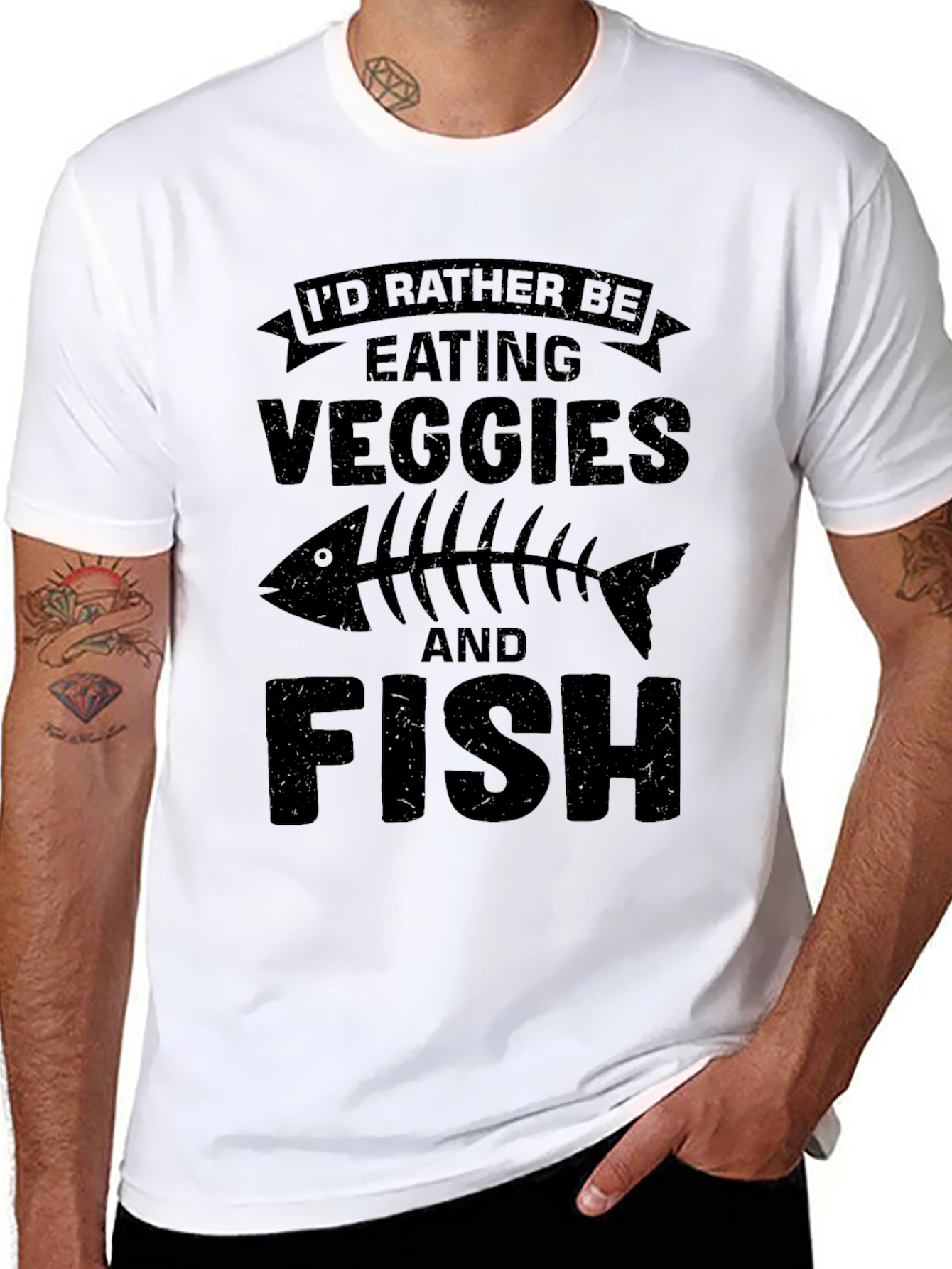 Veggie & Fish Lover T-Shirt - Unique Design