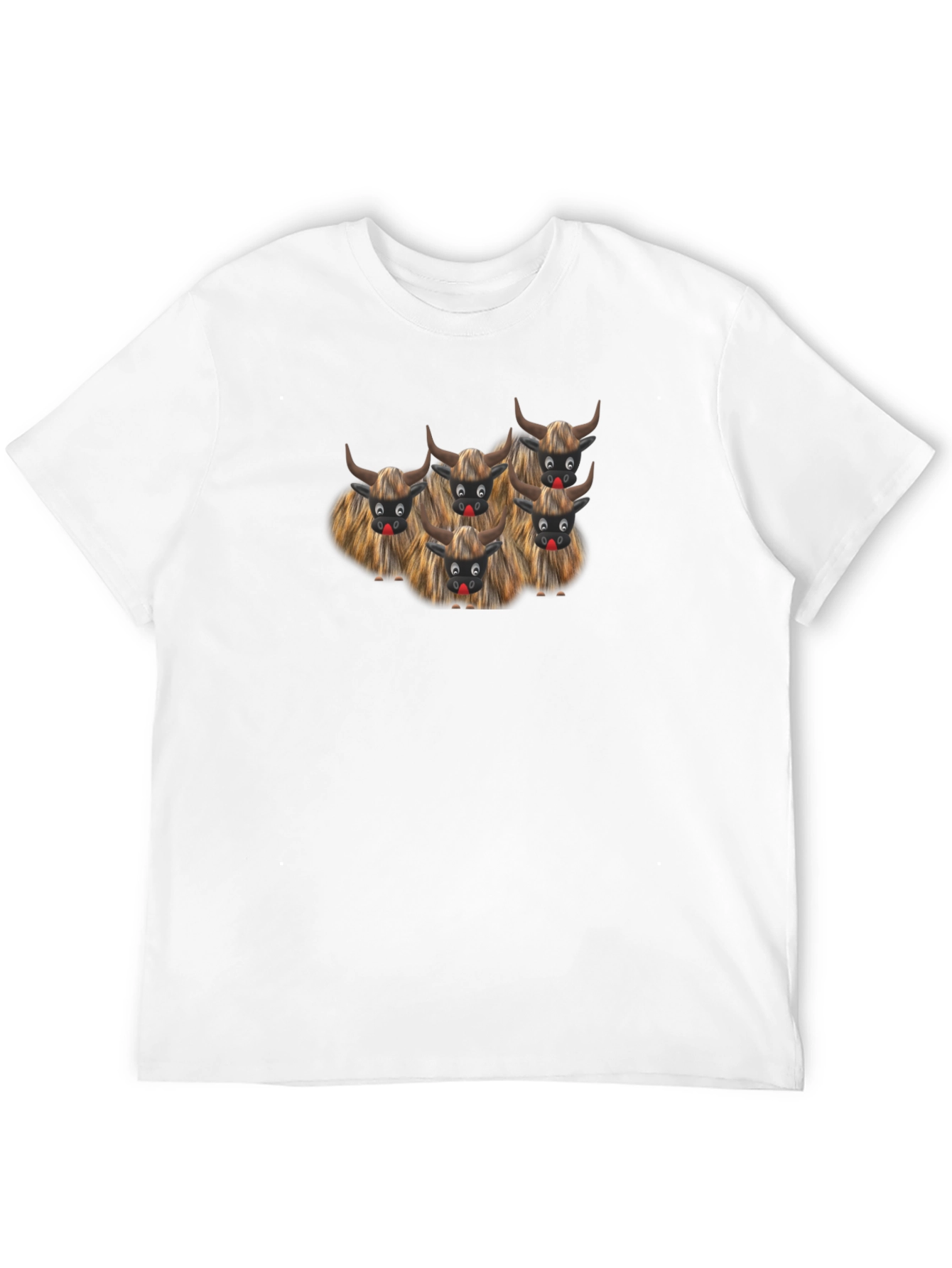 Funny Cartoon Cows Black T-Shirt
