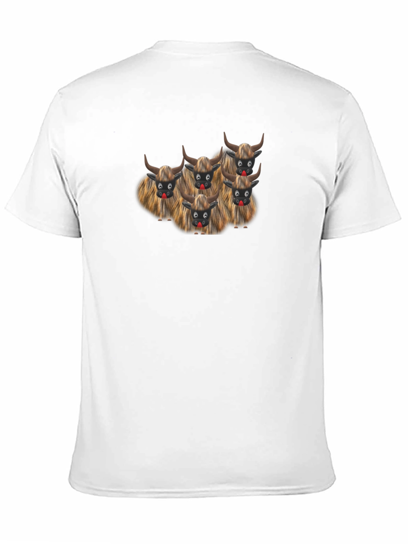 Funny Cartoon Cows Black T-Shirt
