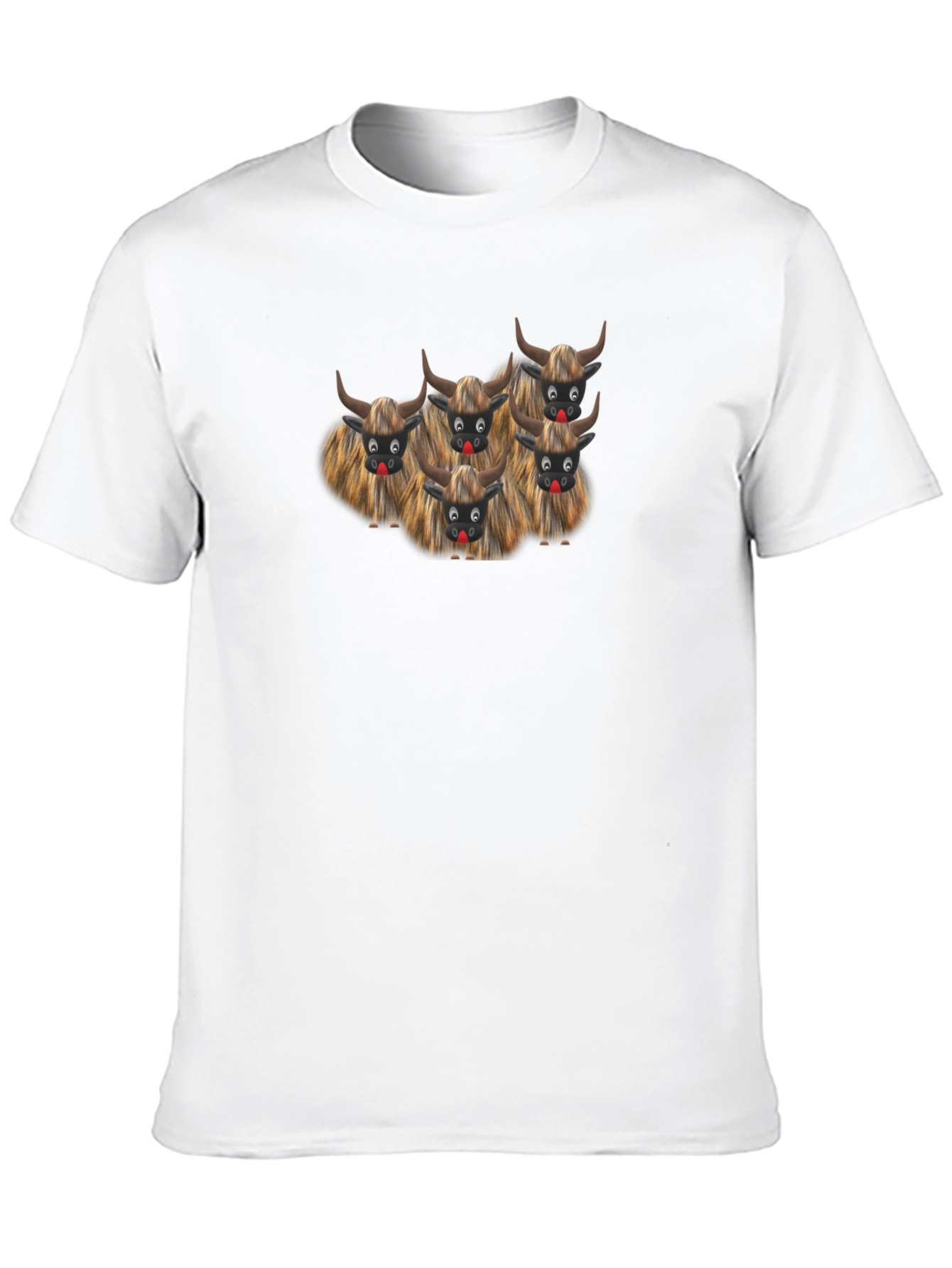 Funny Cartoon Cows Black T-Shirt