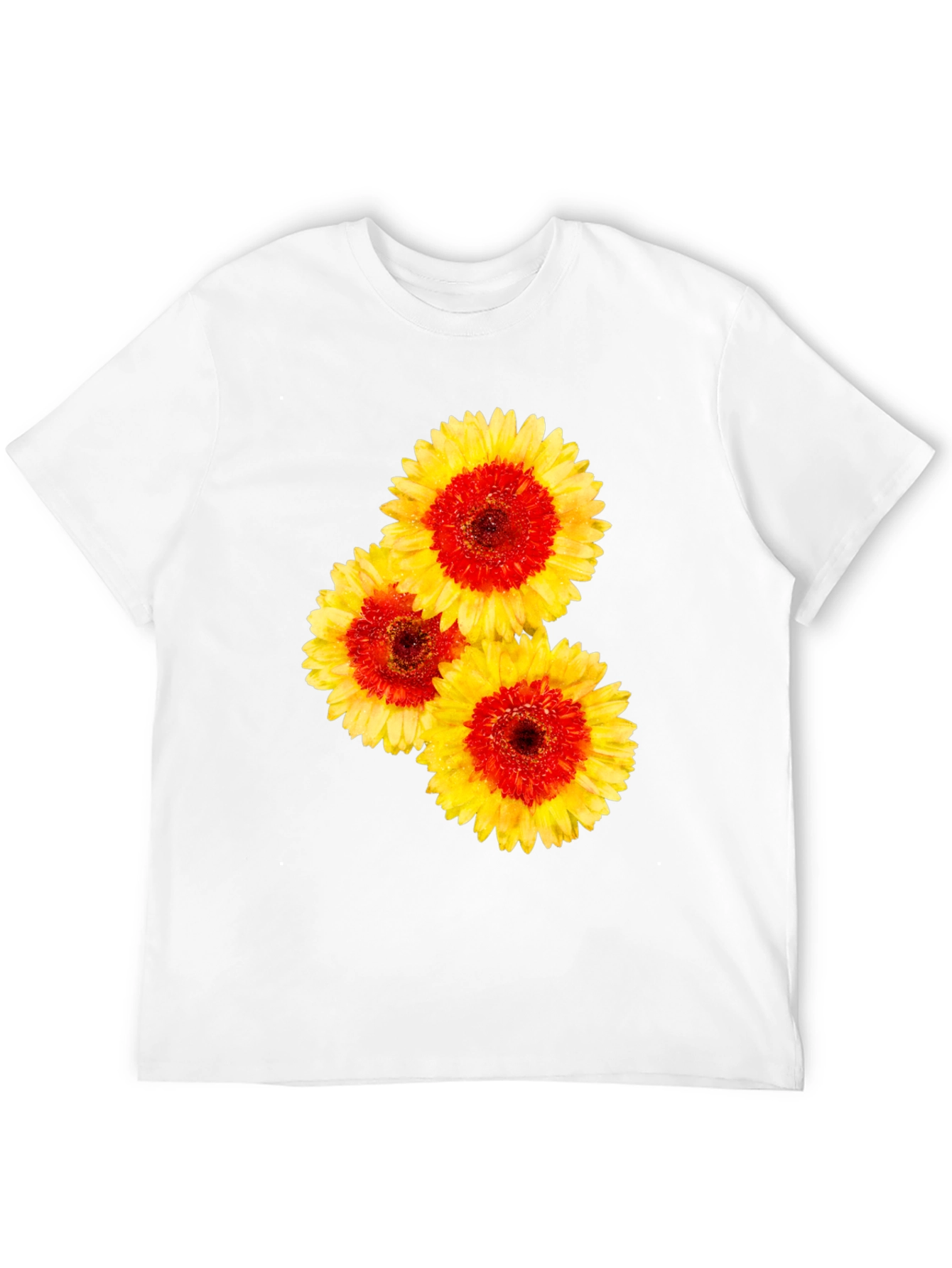 Floral Graphic Tee - Black Cotton T-Shirt