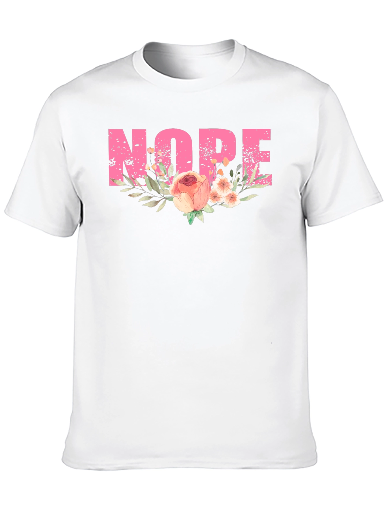 Floral Nope T-Shirt - Trendy Graphic Tee