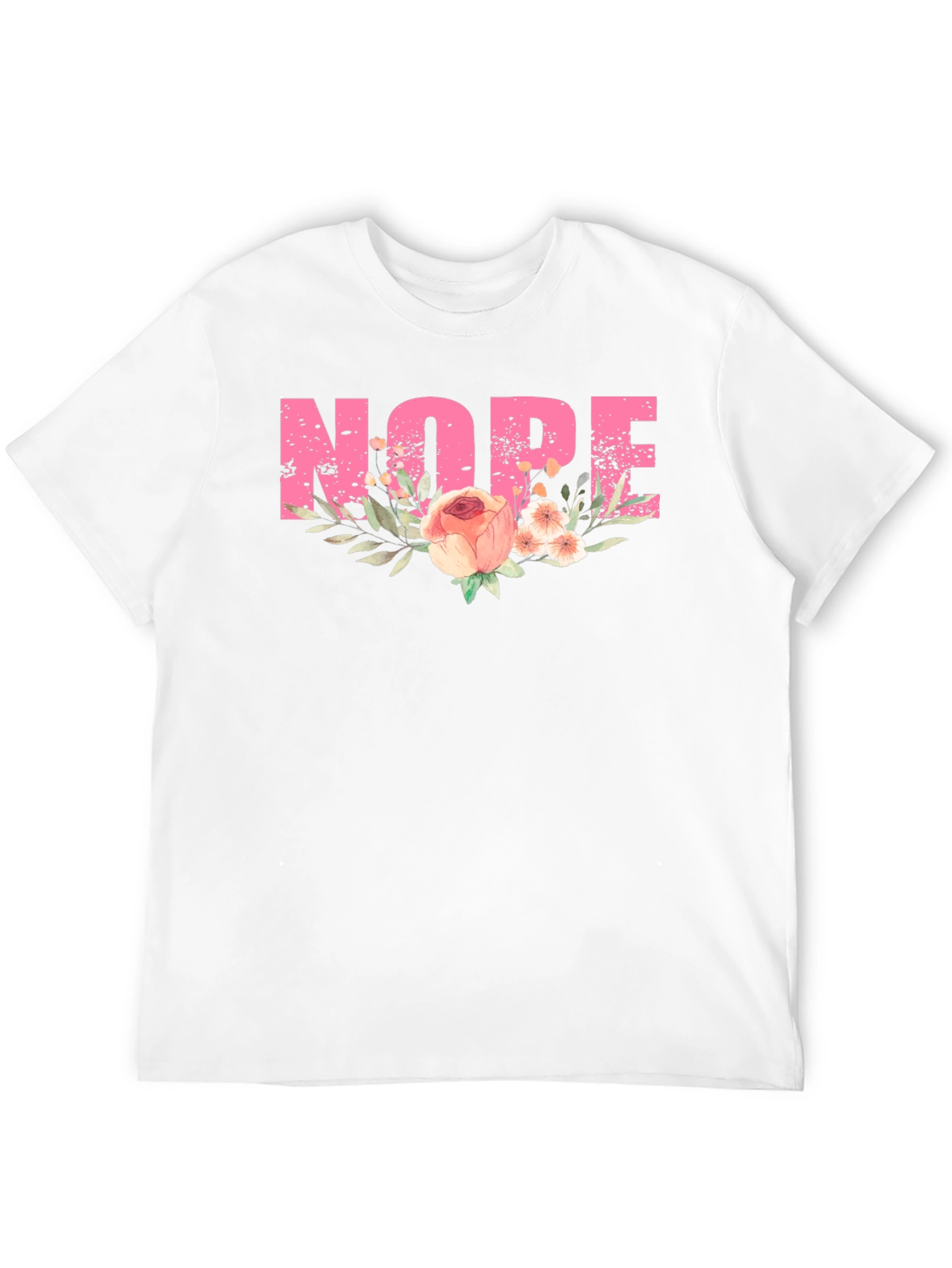 Floral Nope T-Shirt - Trendy Graphic Tee