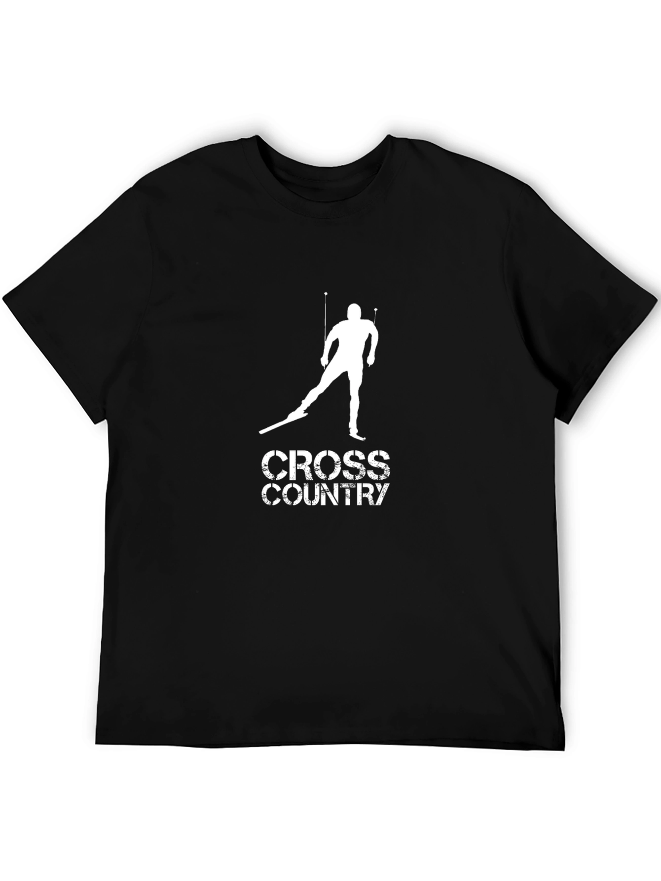 Cross Country Skiing Black Graphic Tee