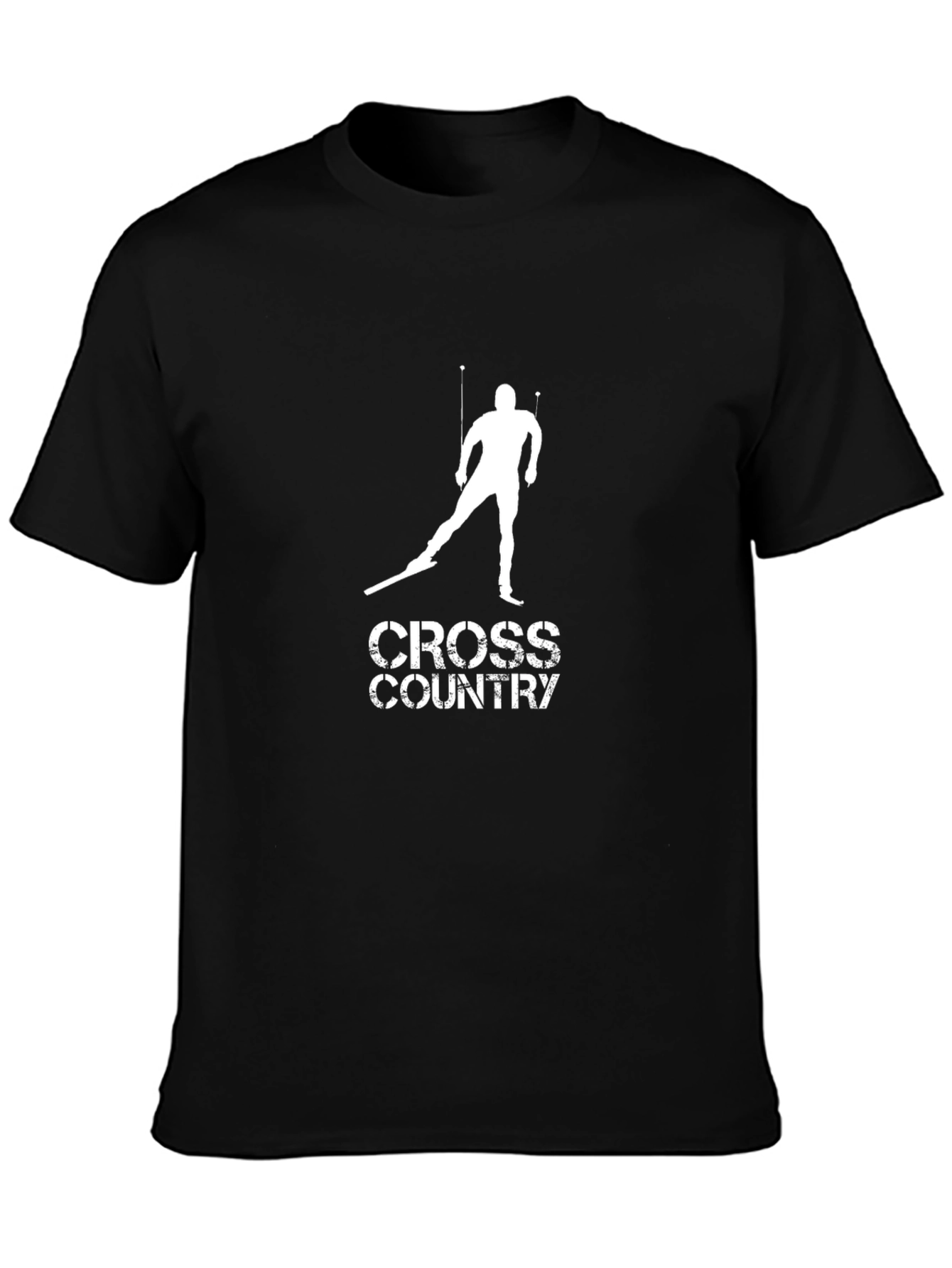 Cross Country Skiing Black Graphic Tee