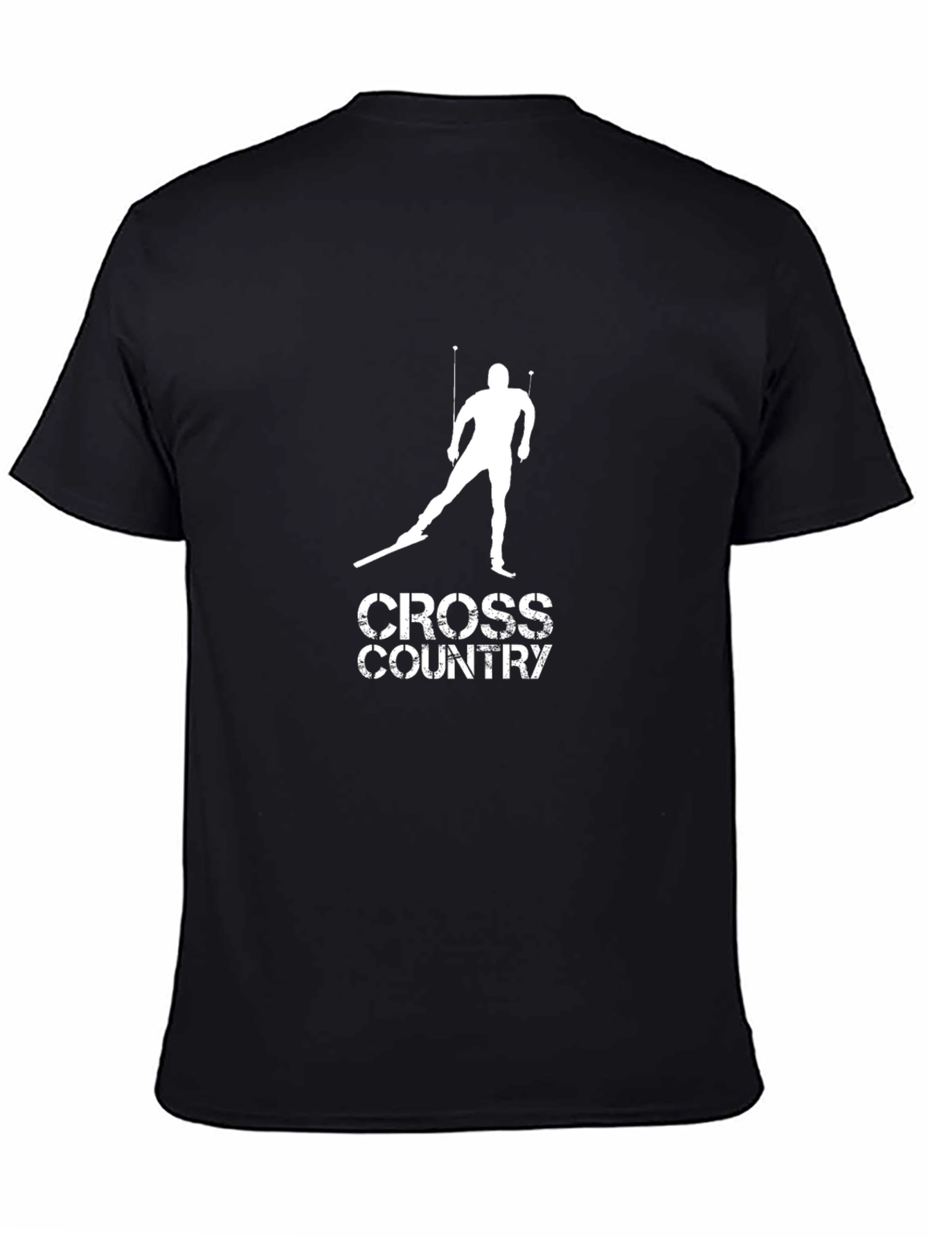 Cross Country Skiing Black Graphic Tee