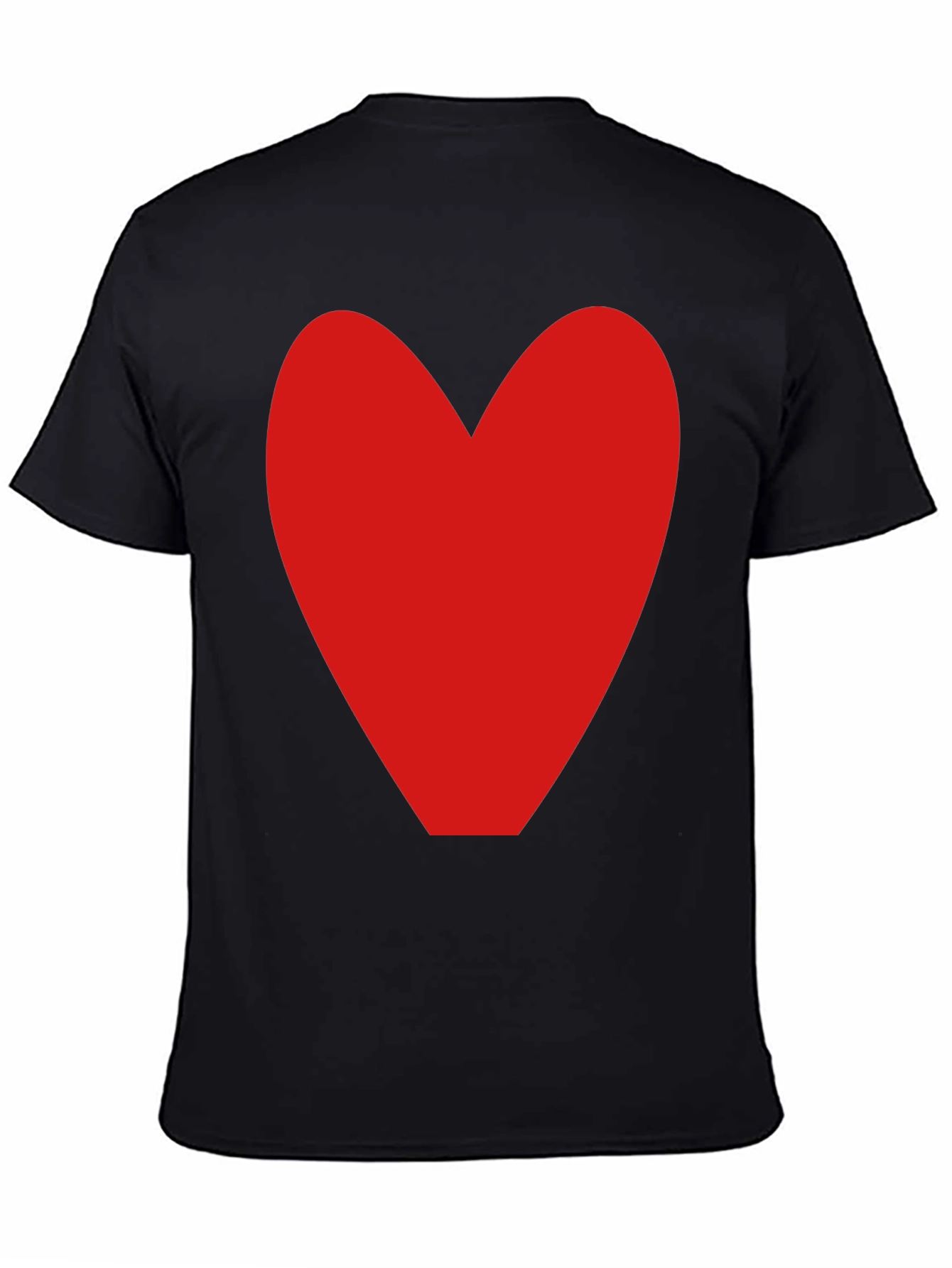Red Heart Graphic Tee - Black Cotton Blend T-Shirt
