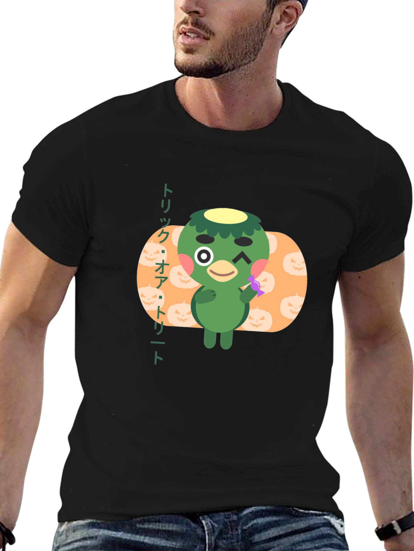 Halloween Shino Animal Crossing Black T-Shirt