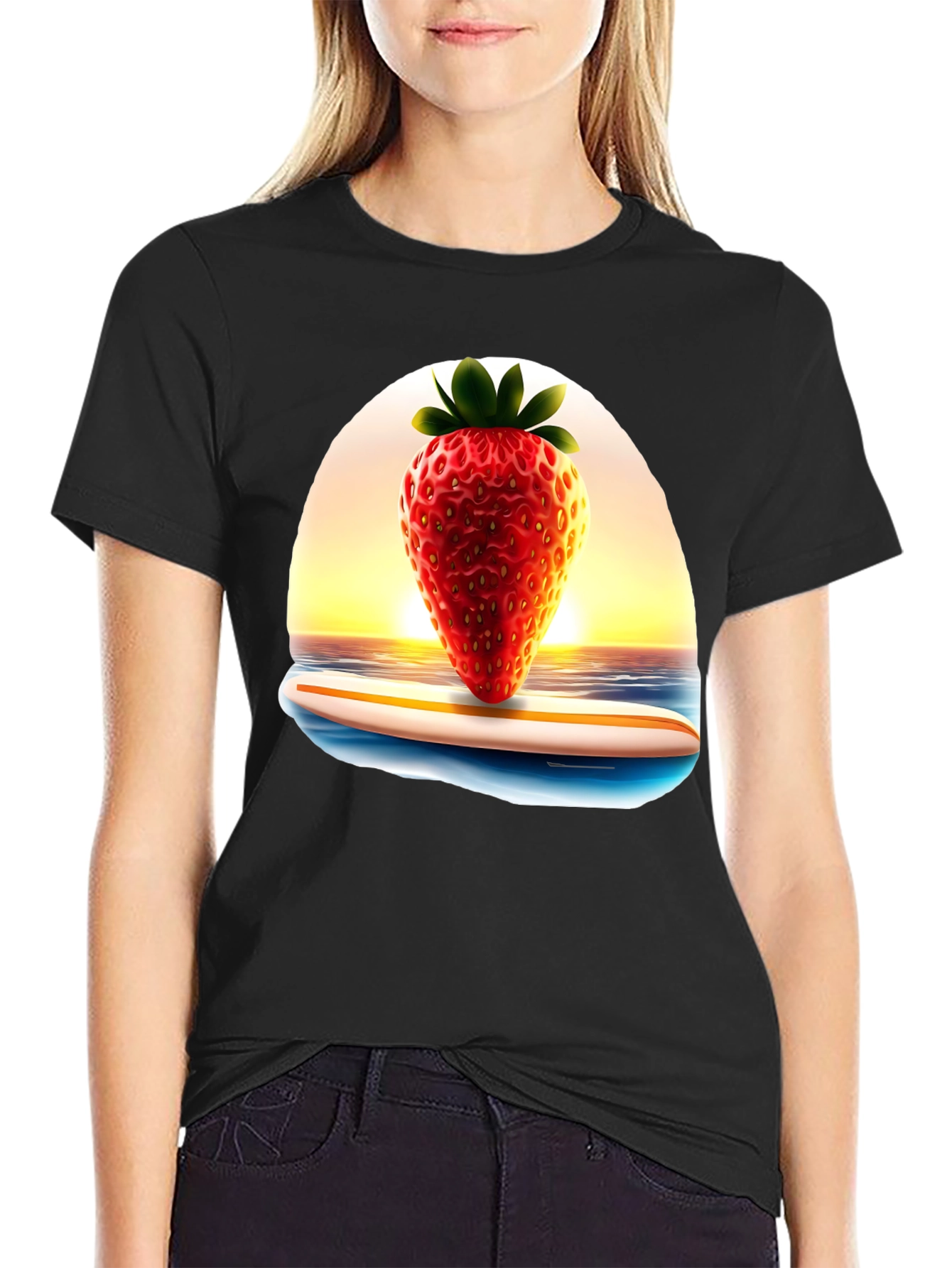 Strawberry Surf Tee - Summer Vibes T-Shirt