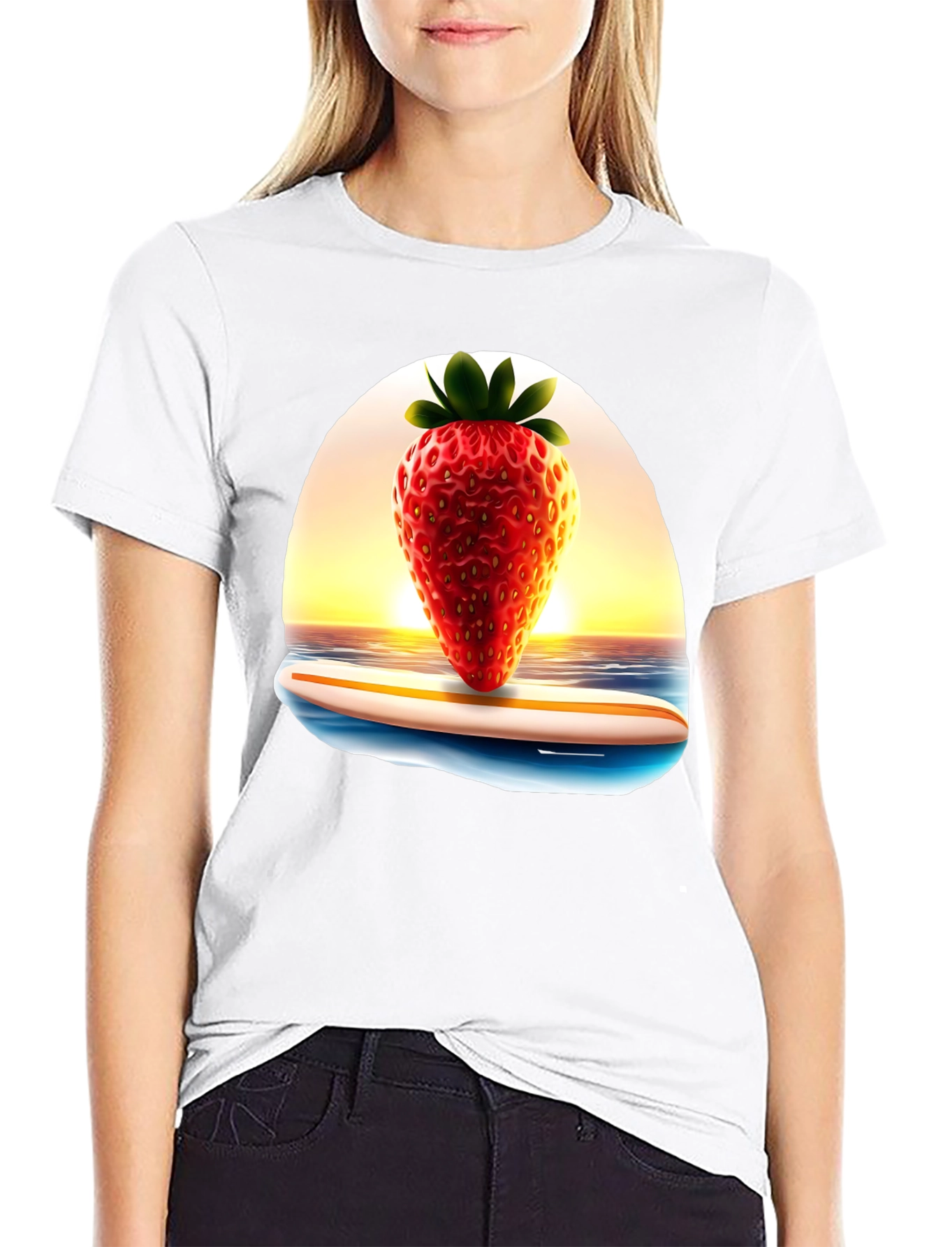 Strawberry Surf Tee - Summer Vibes T-Shirt