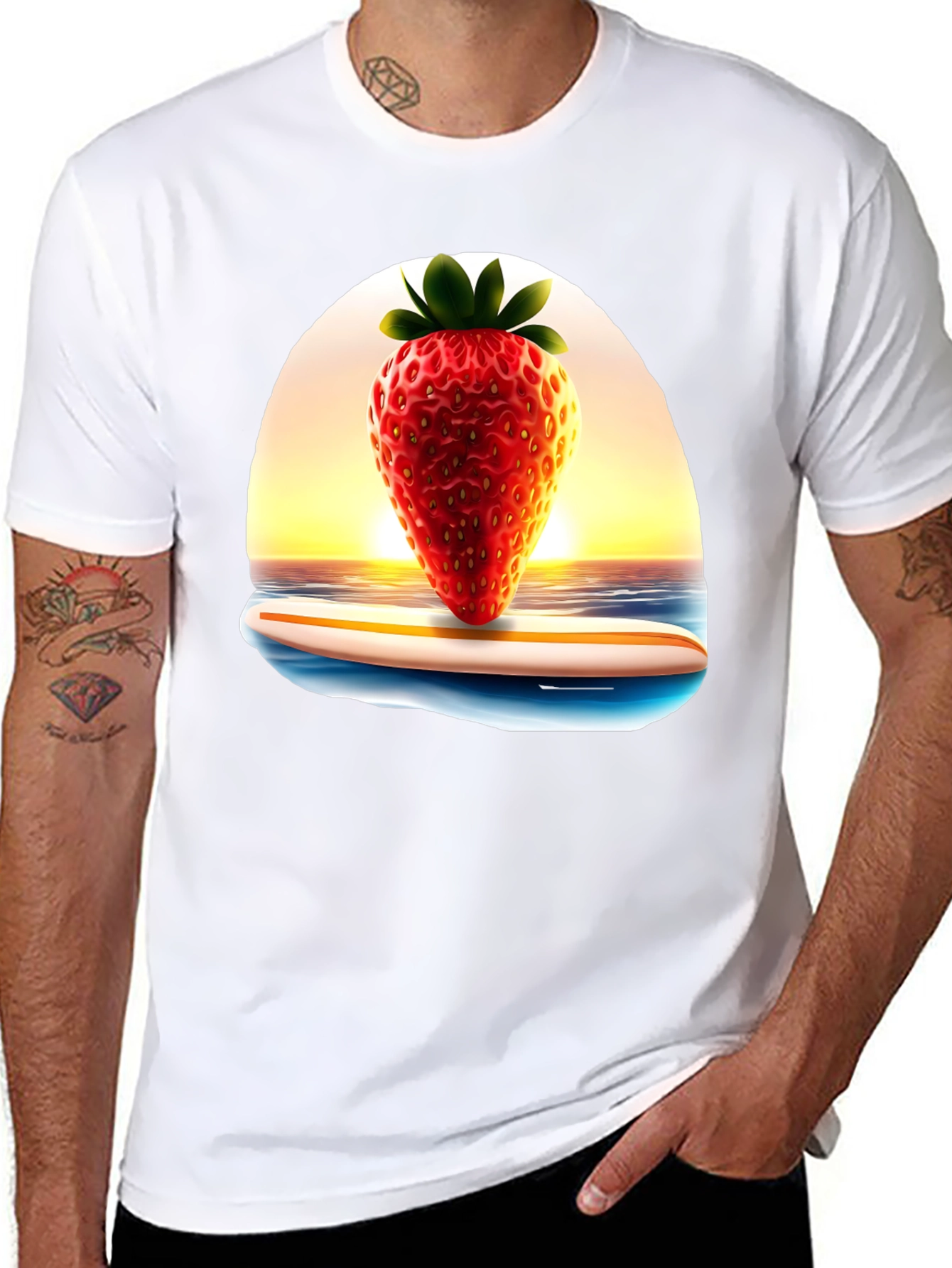 Strawberry Surf Tee - Summer Vibes T-Shirt
