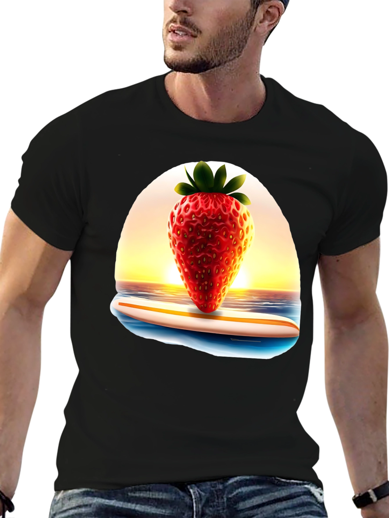 Strawberry Surf Tee - Summer Vibes T-Shirt