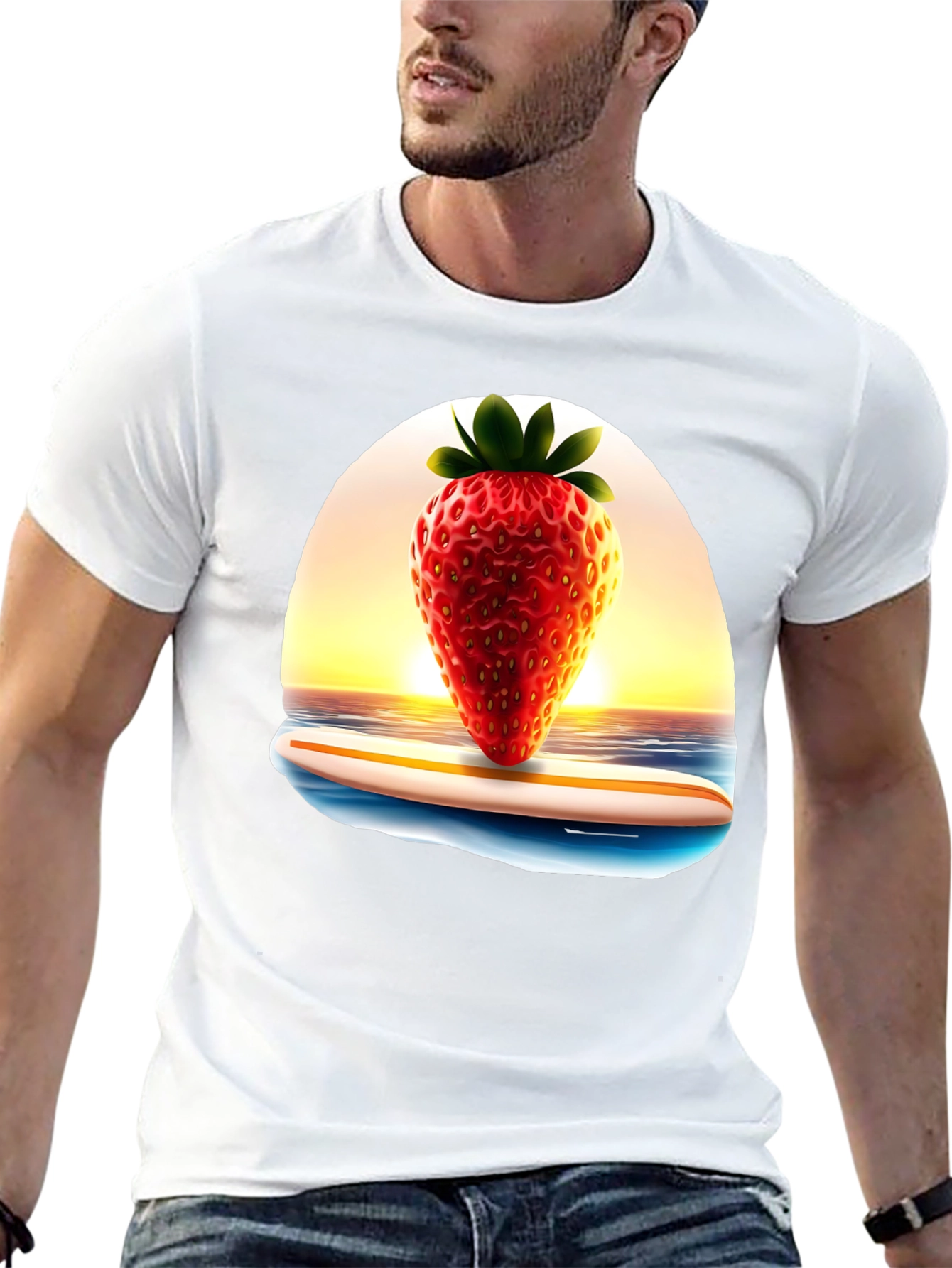 Strawberry Surf Tee - Summer Vibes T-Shirt
