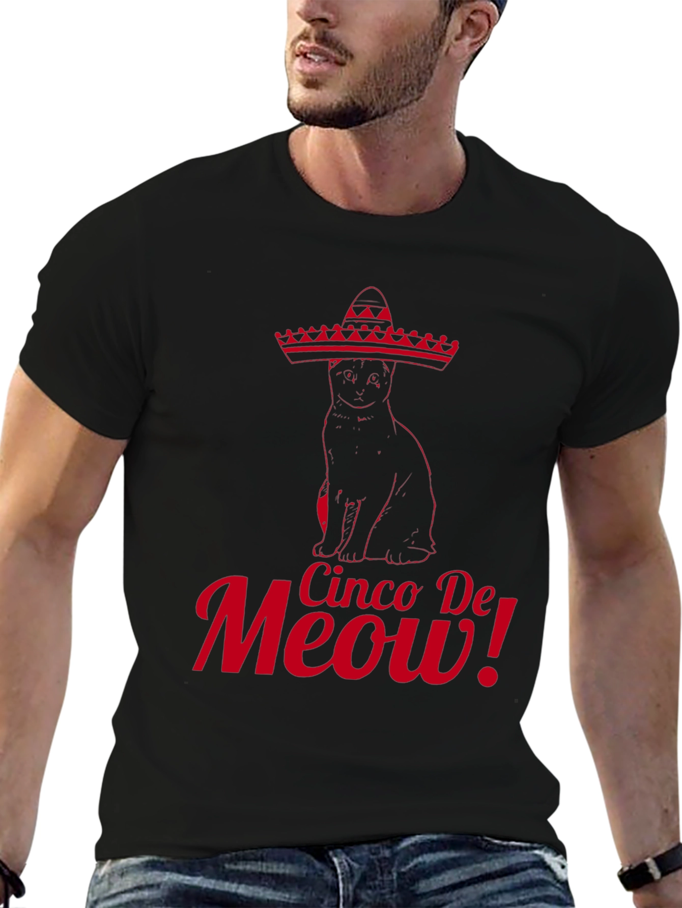 Cinco De Meow! Cat Graphic T-Shirt