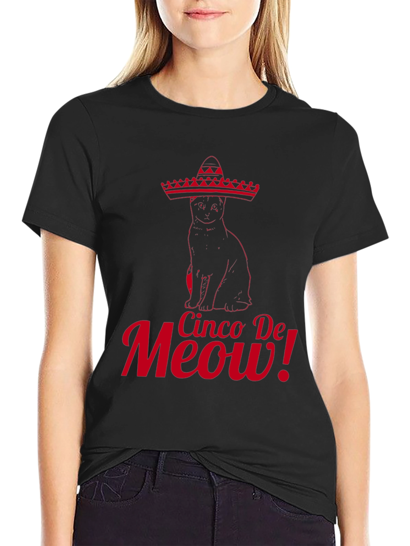 Cinco De Meow! Cat Graphic T-Shirt