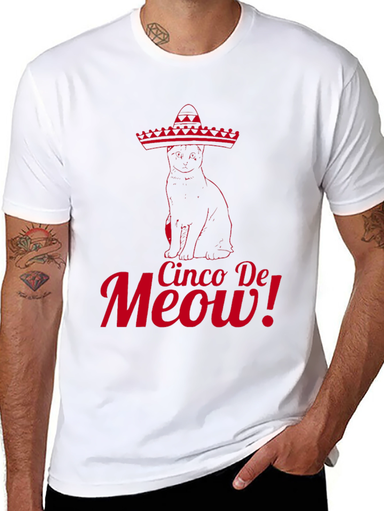 Cinco De Meow! Cat Graphic T-Shirt