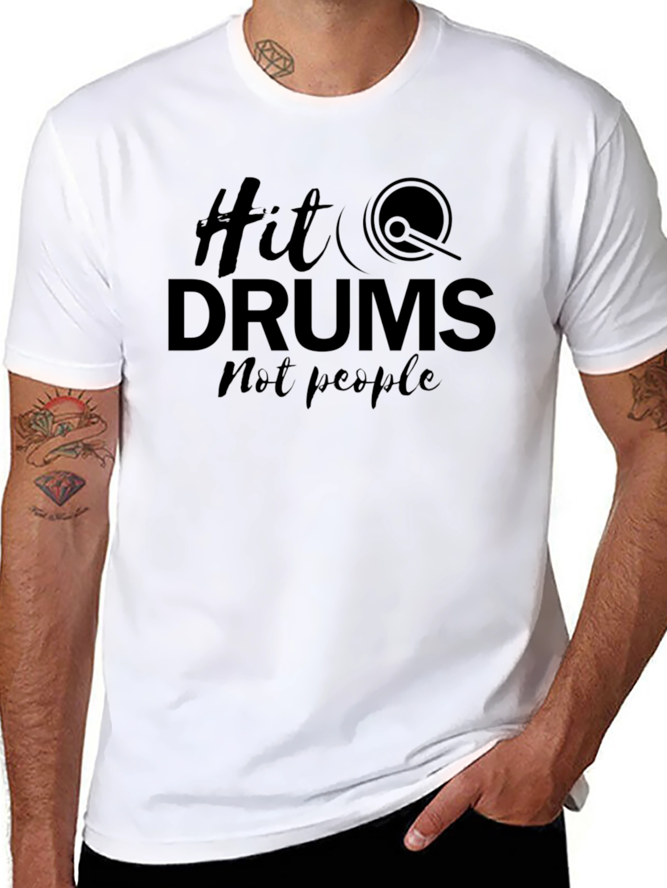 Hit Drums Not People - Graphic Tee