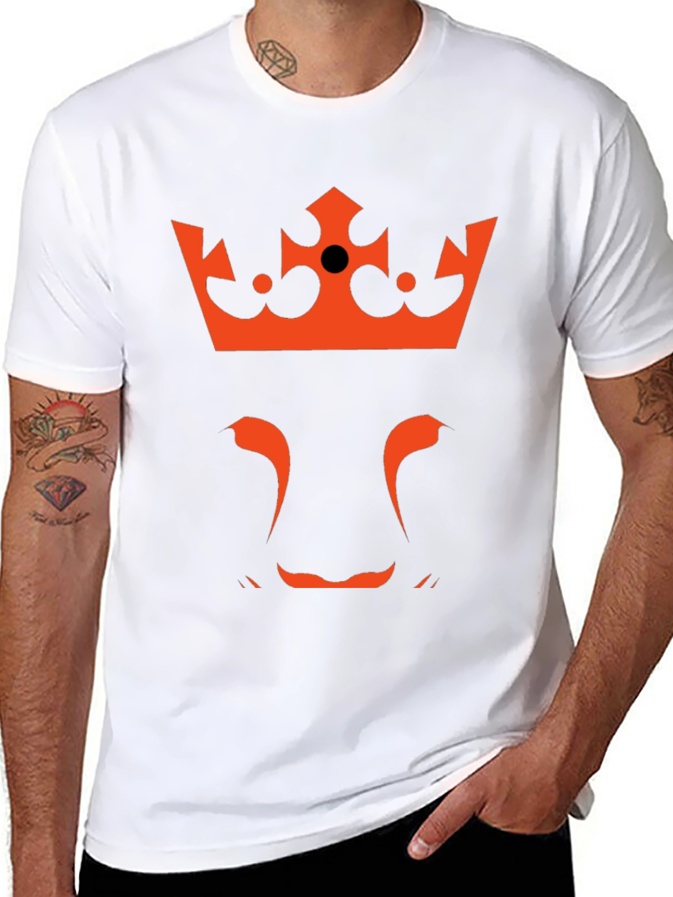 King Lion Graphic T-Shirt - Crowned Beast Tee