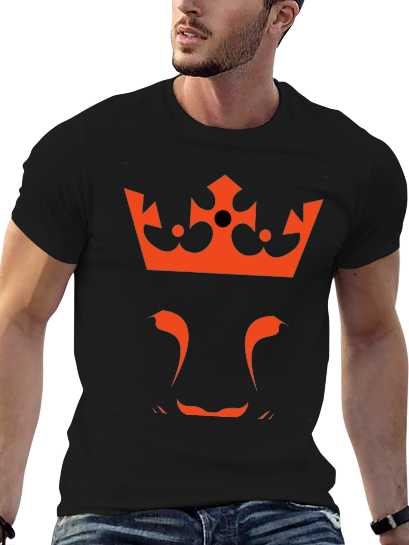 King Lion Graphic T-Shirt - Crowned Beast Tee