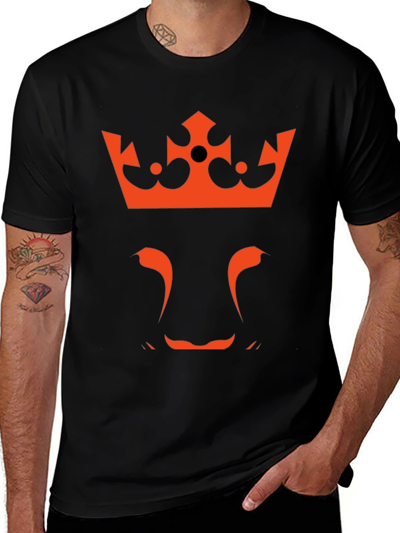 King Lion Graphic T-Shirt - Crowned Beast Tee