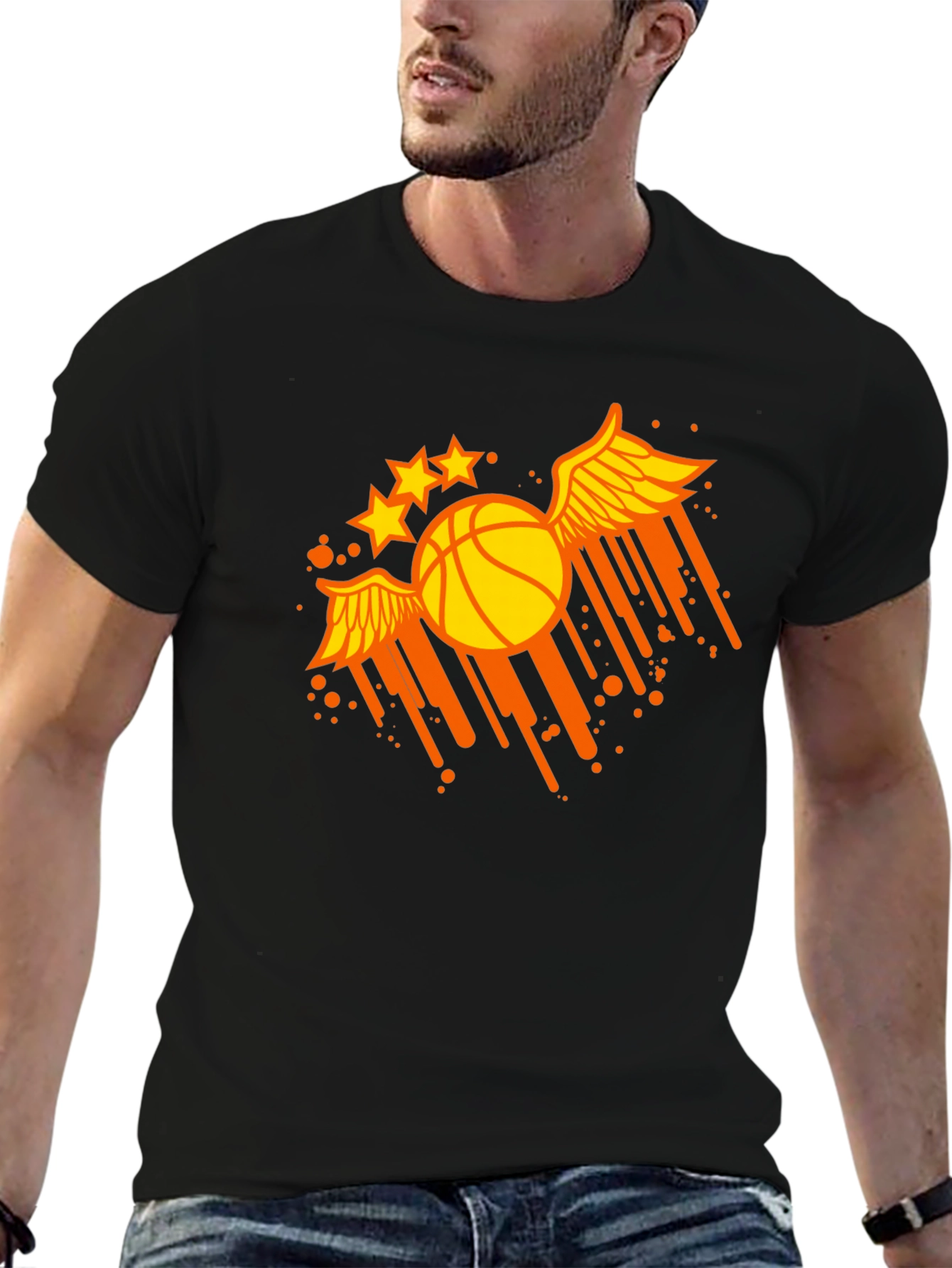 Winged Basketball Graphic Tee - Sporty & Stylish