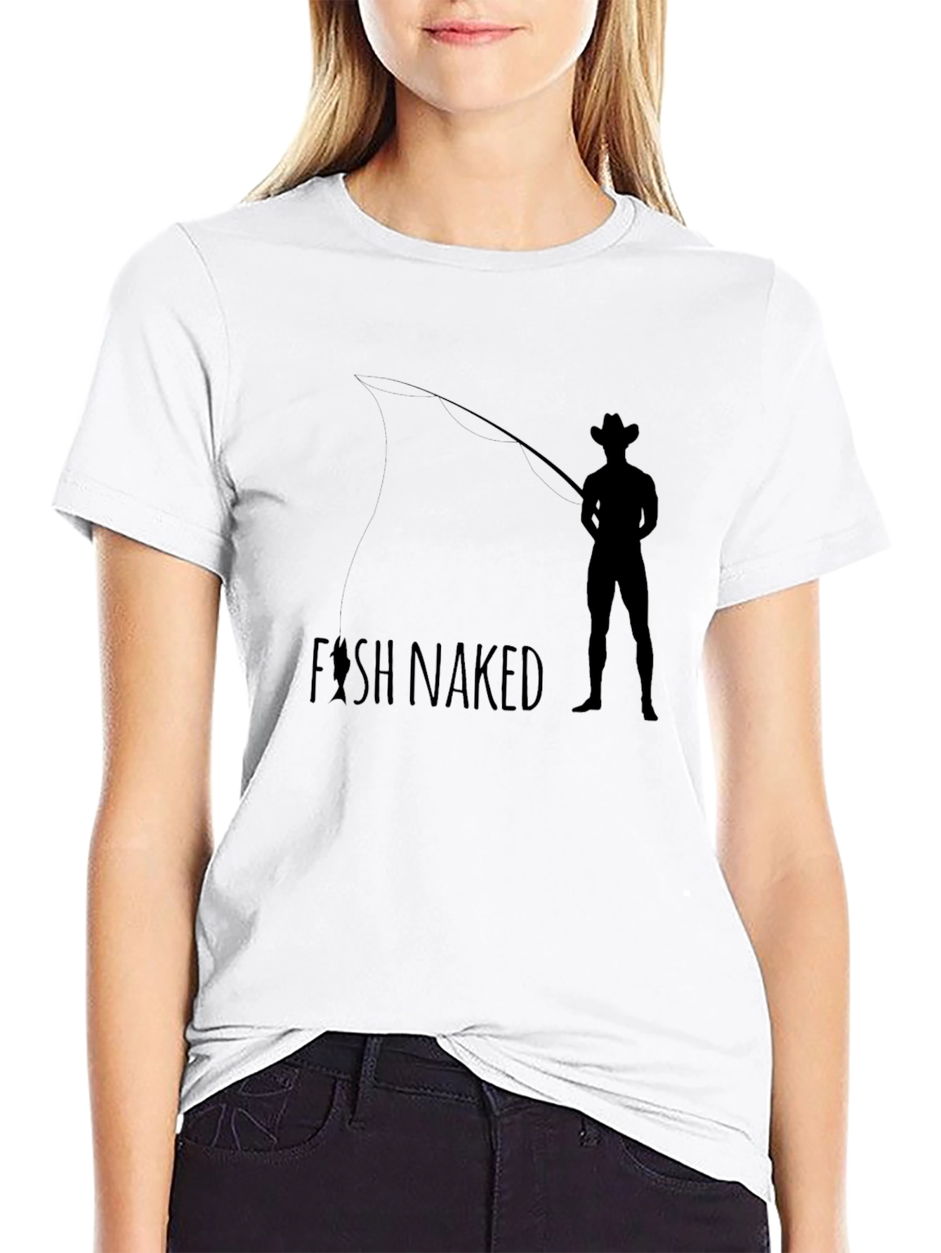 Fish Naked T-Shirt - Black Graphic Tee