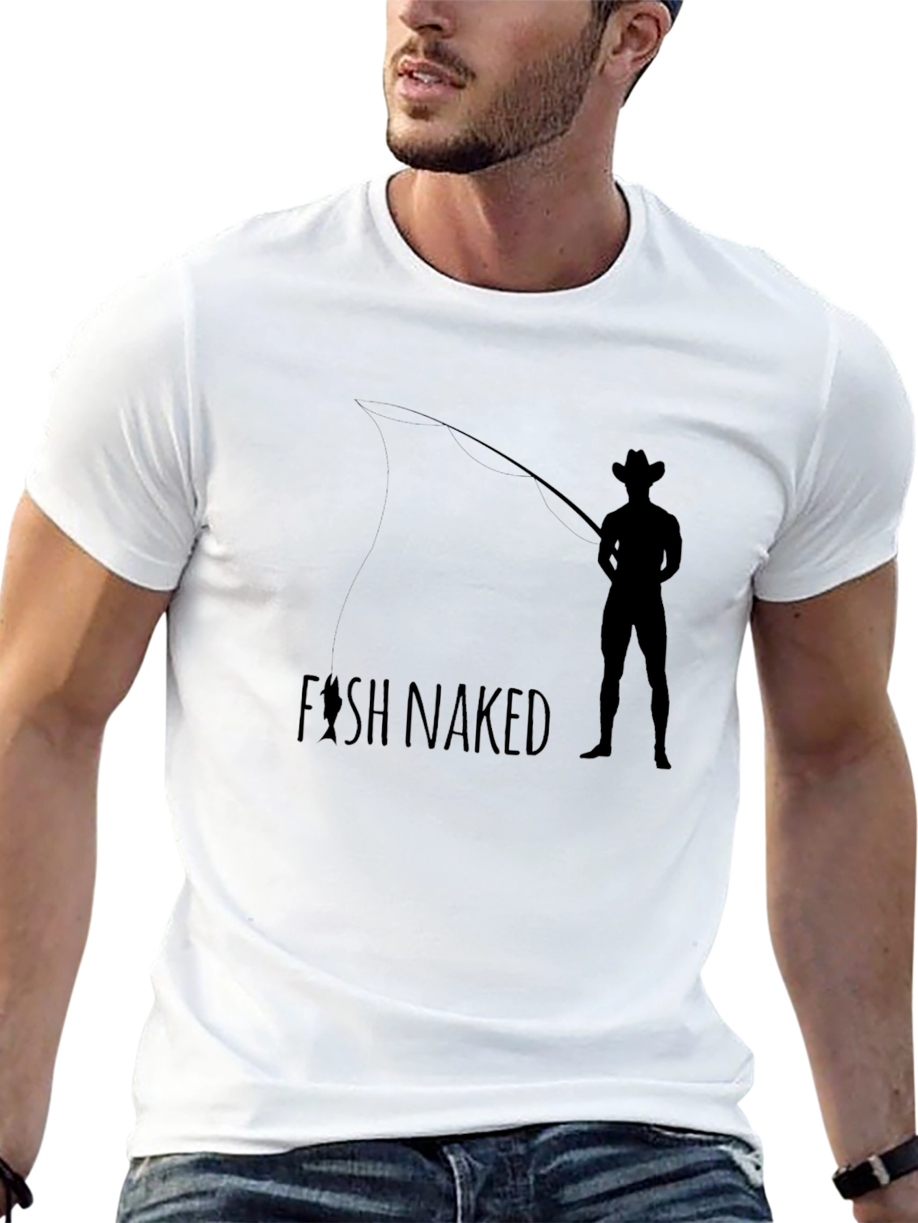Fish Naked T-Shirt - Black Graphic Tee