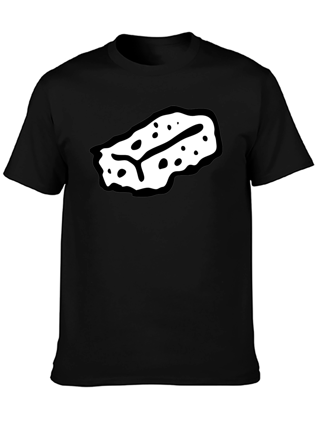 Unique Graphic Print T-Shirt - Black