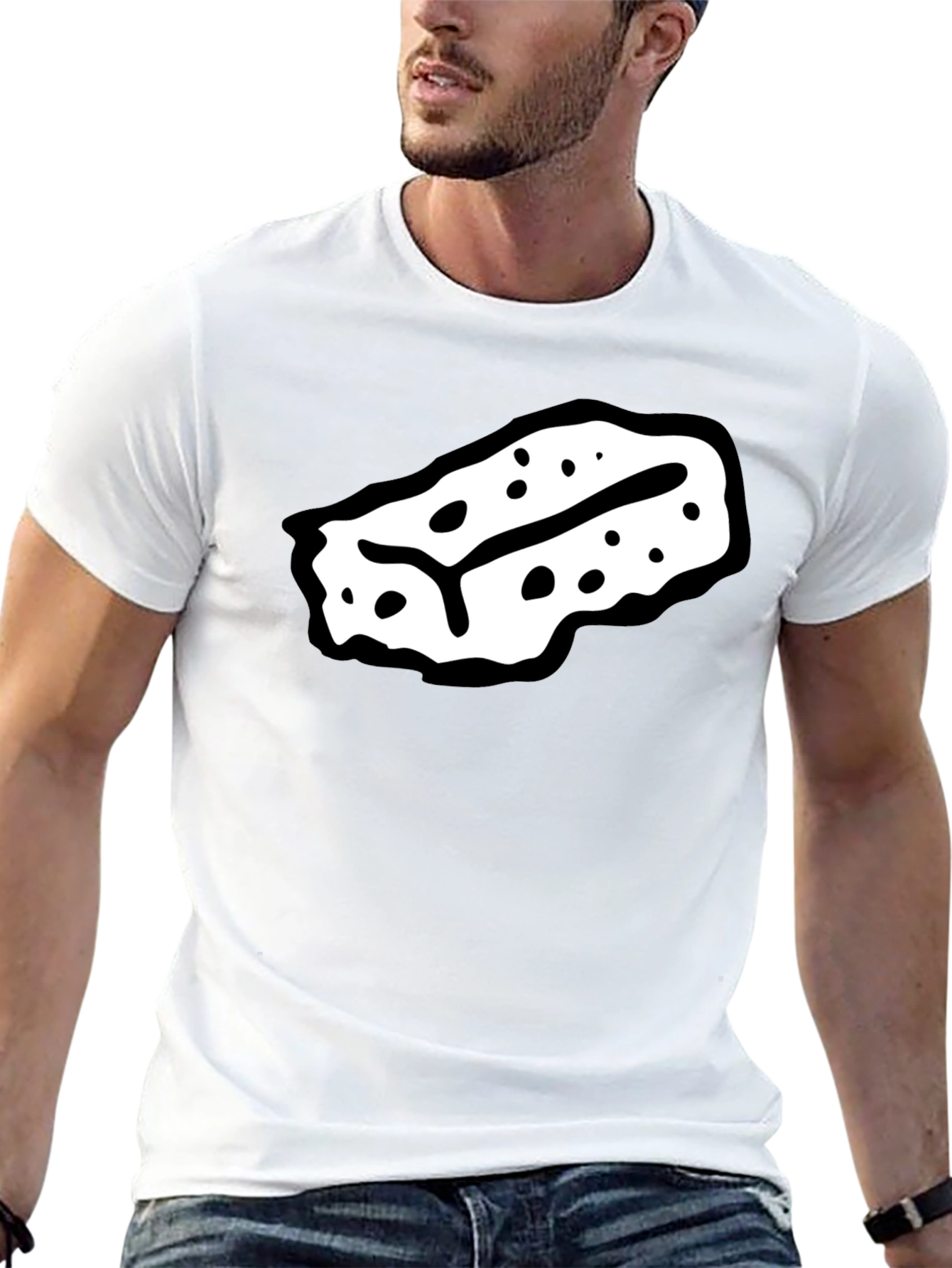 Unique Graphic Print T-Shirt - Black