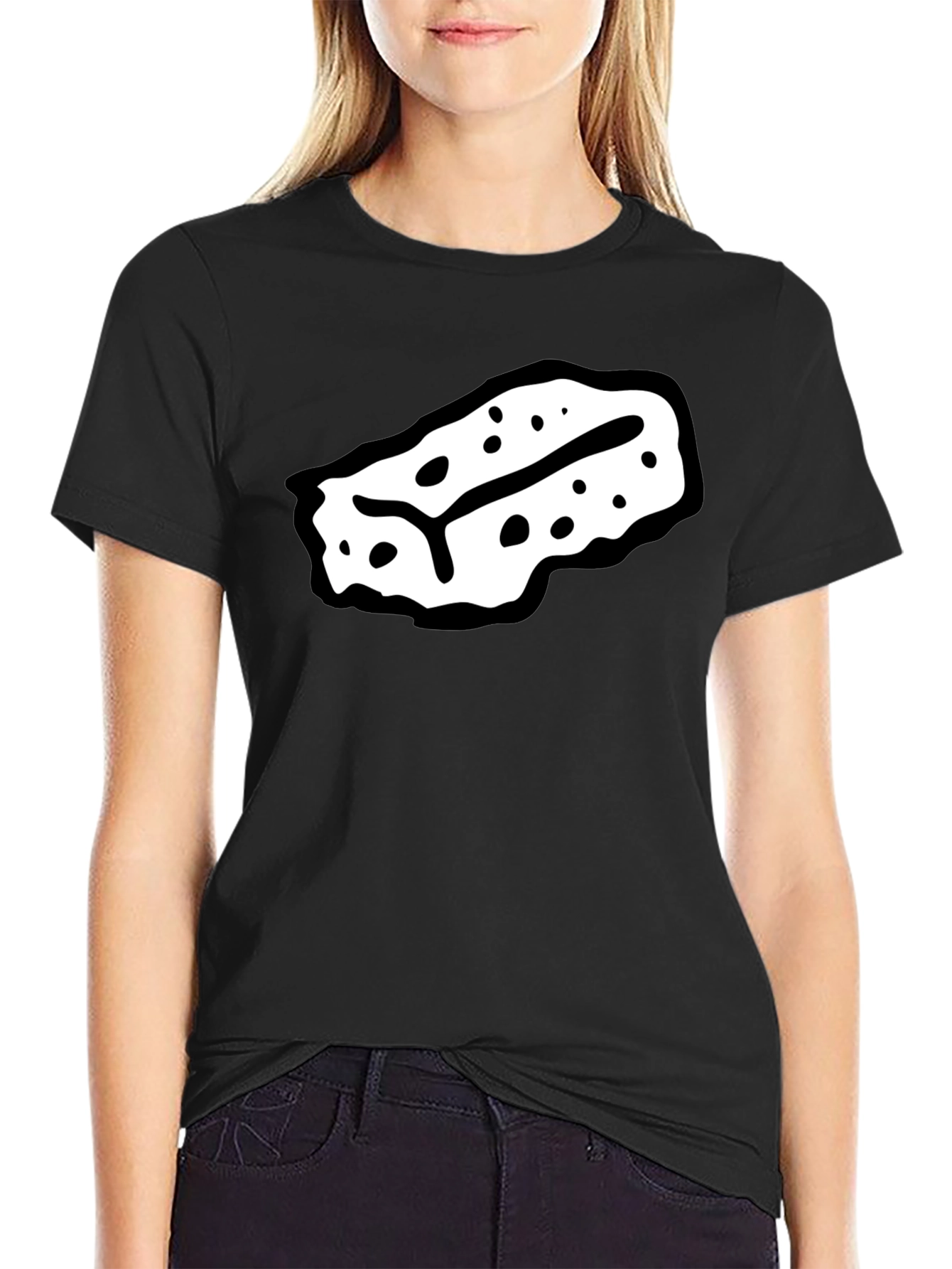 Unique Graphic Print T-Shirt - Black