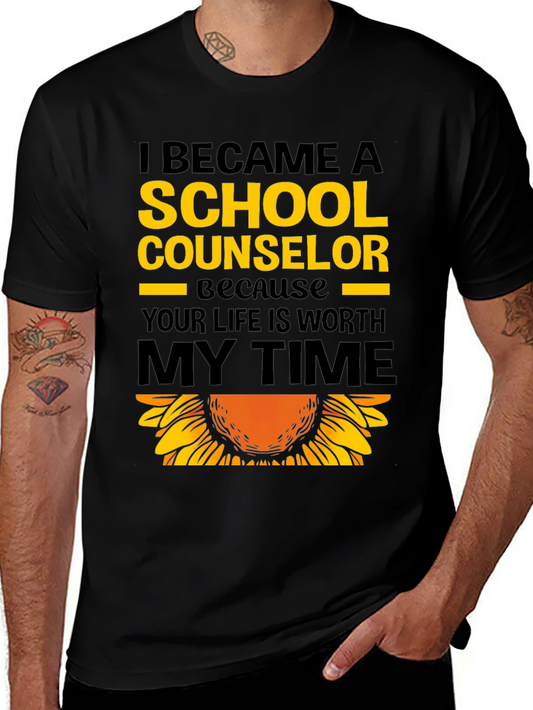 School Counselor Sunflower Graphic T-Shirt