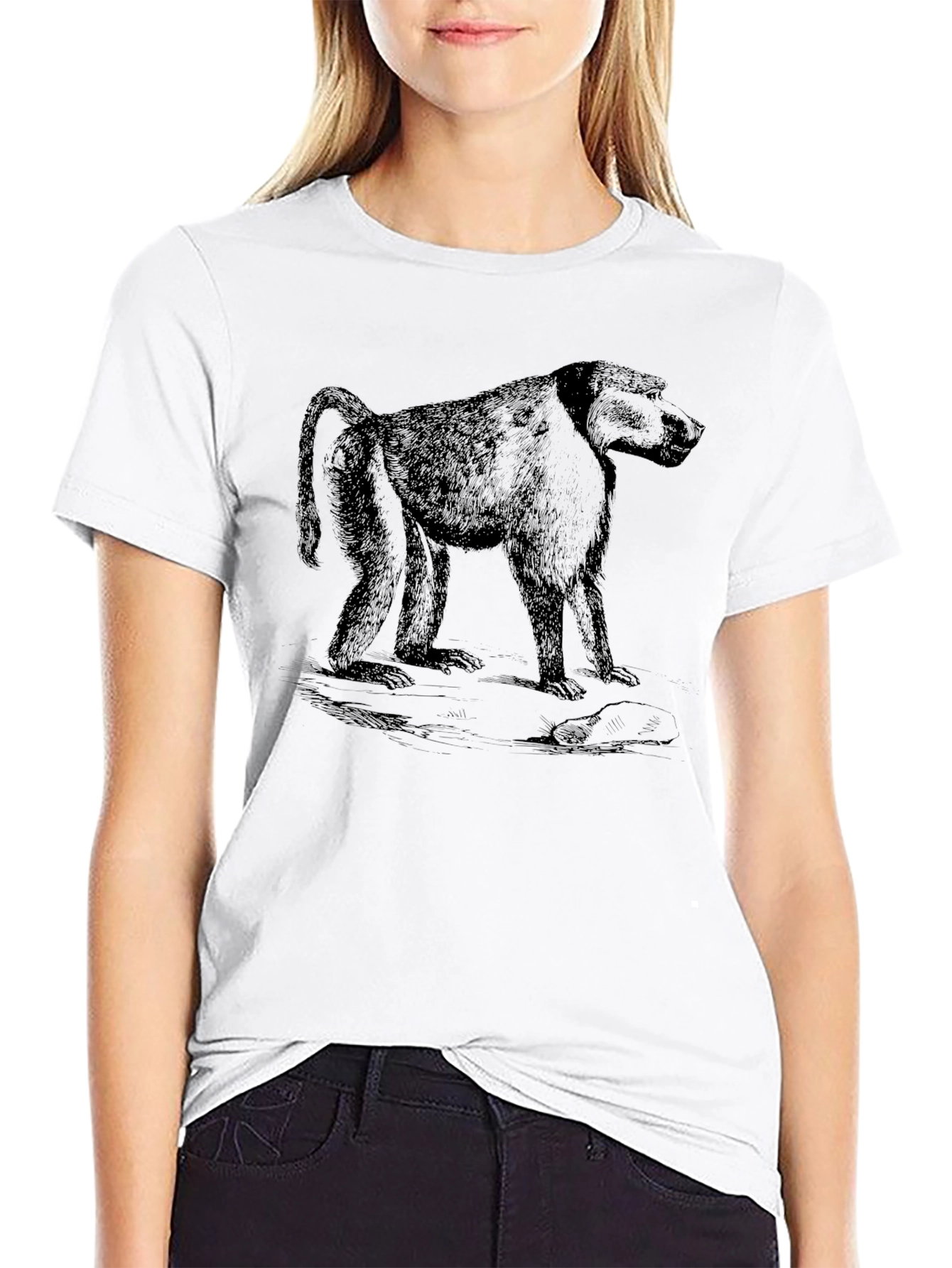 Baboon Graphic Black T-Shirt | Mens Classic Fit