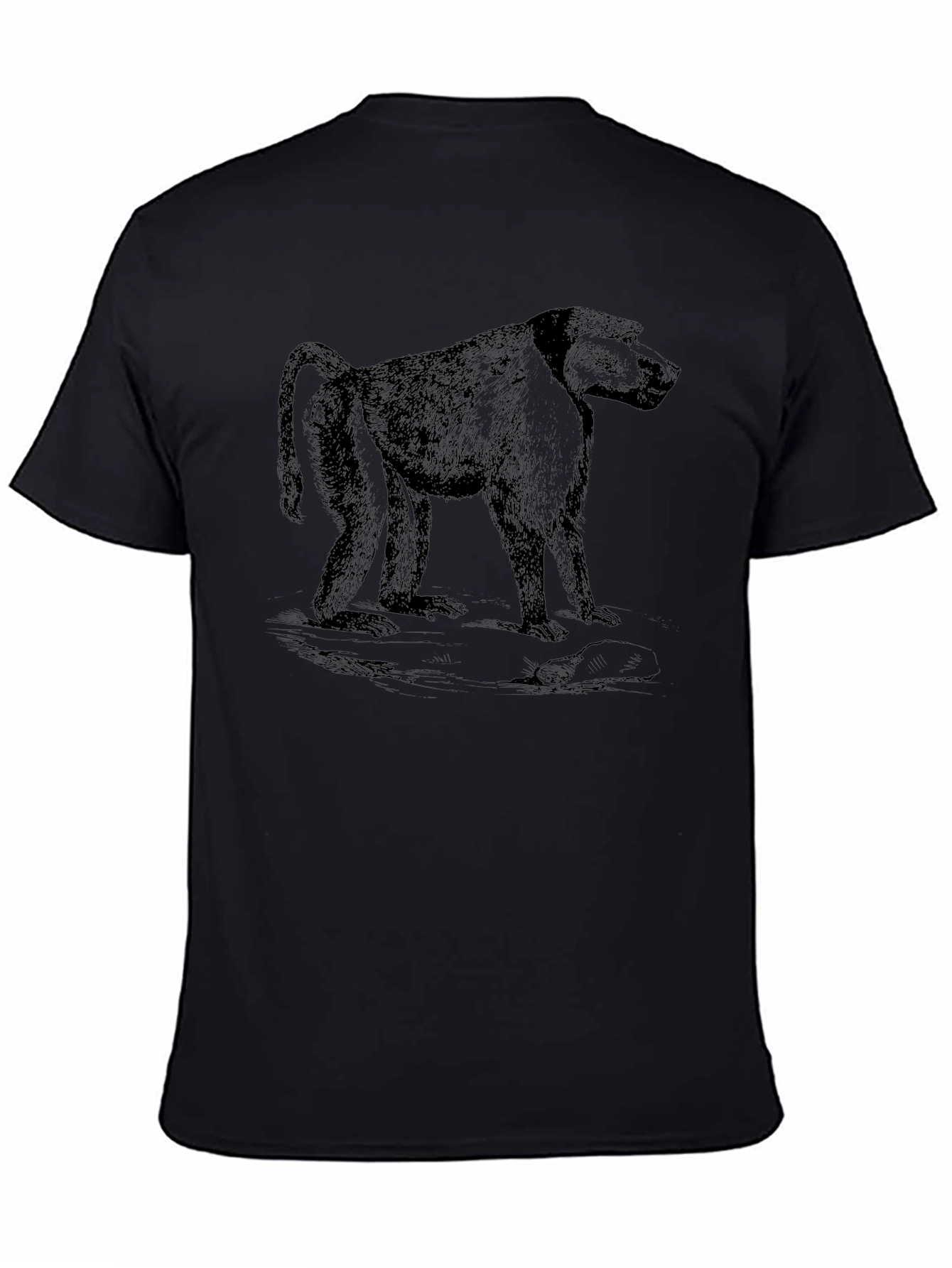 Baboon Graphic Black T-Shirt | Mens Classic Fit