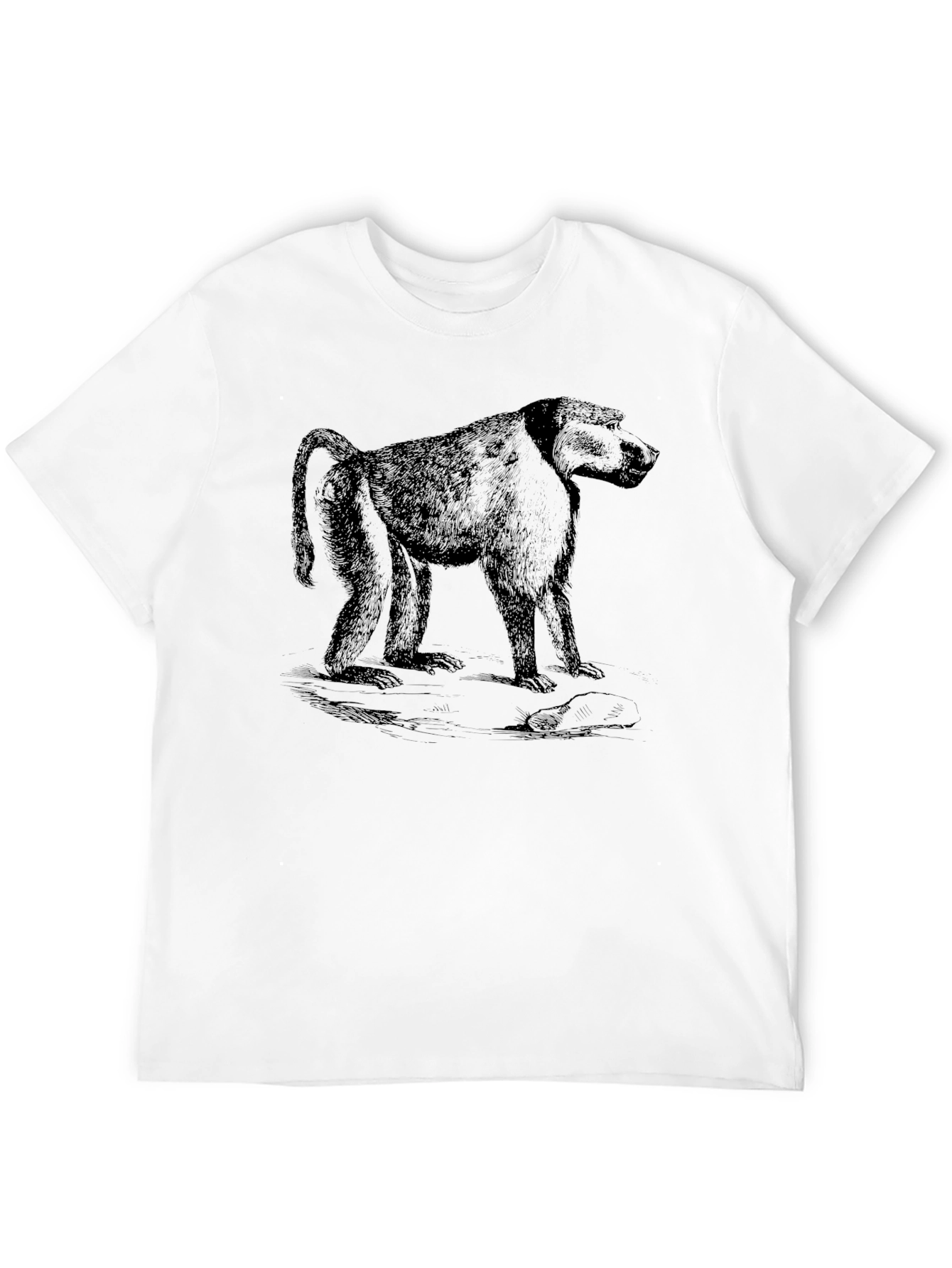 Baboon Graphic Black T-Shirt | Mens Classic Fit