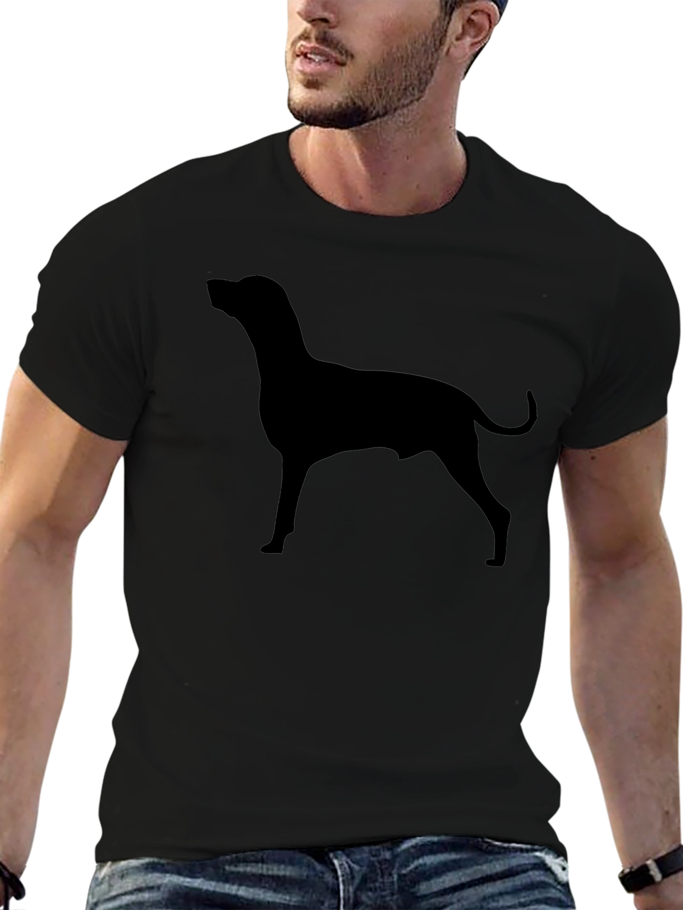 Dog Silhouette T-Shirt - Stylish Minimalist Design