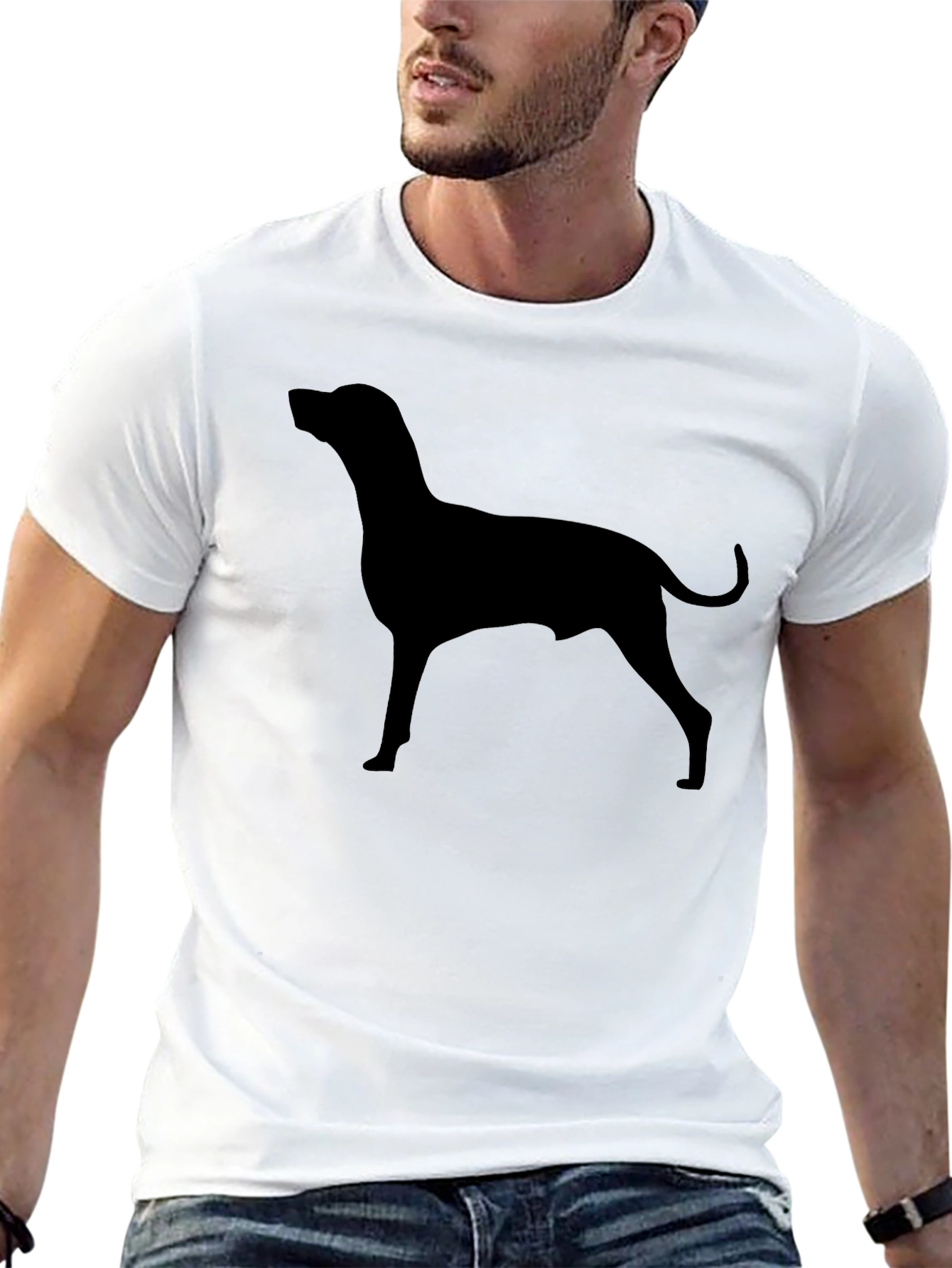 Dog Silhouette T-Shirt - Stylish Minimalist Design
