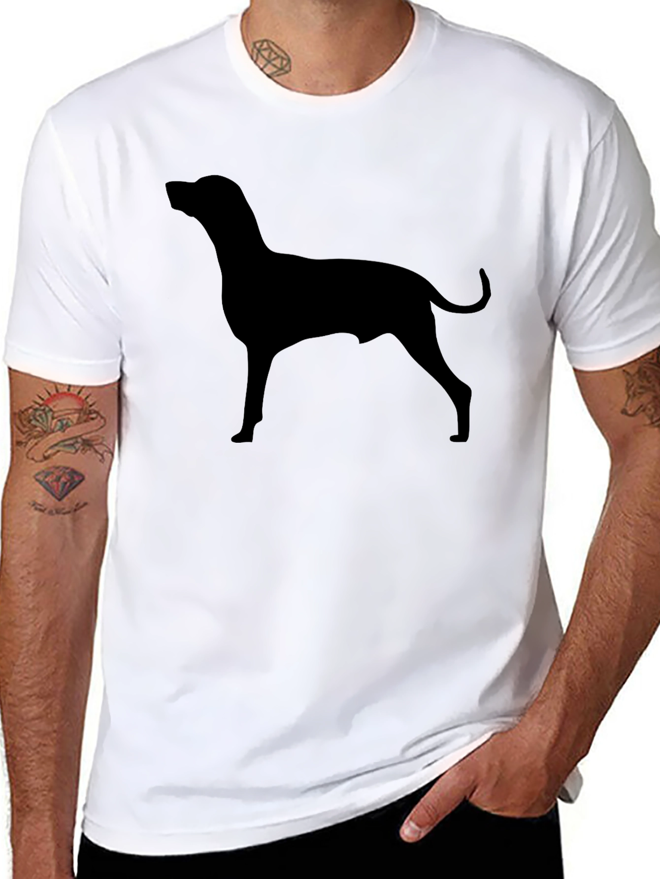 Dog Silhouette T-Shirt - Stylish Minimalist Design