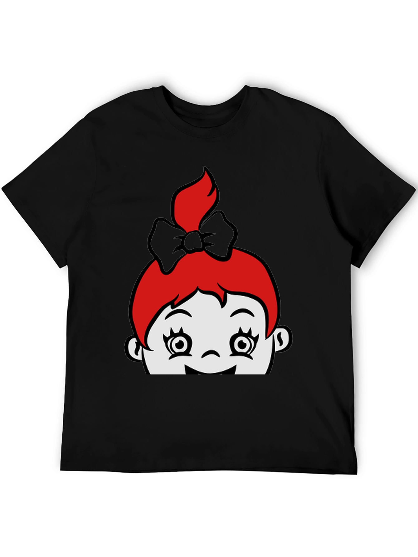 Cartoon Character Graphic Black Tee