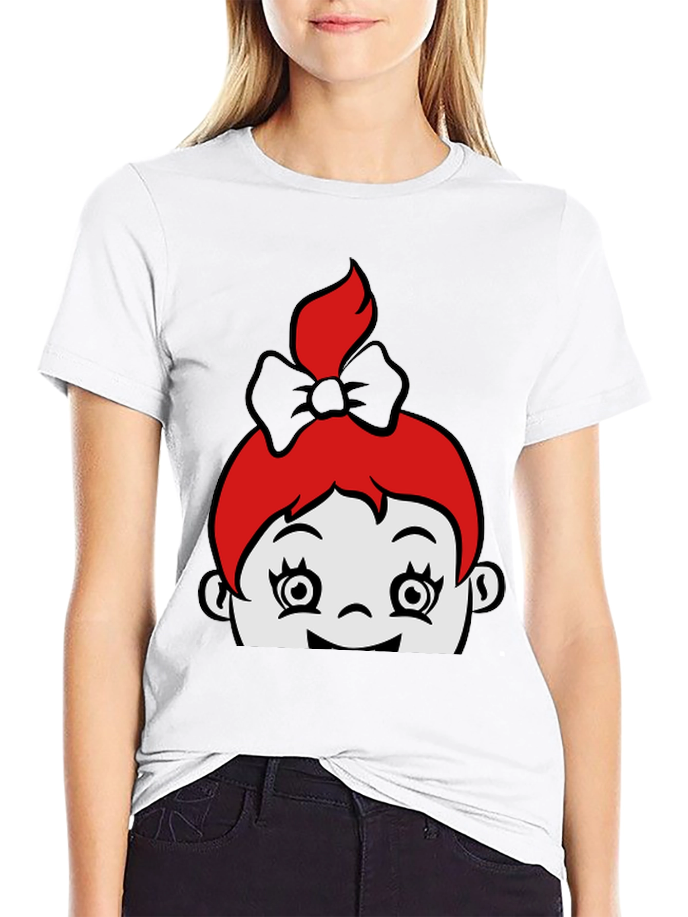 Cartoon Character Graphic Black Tee
