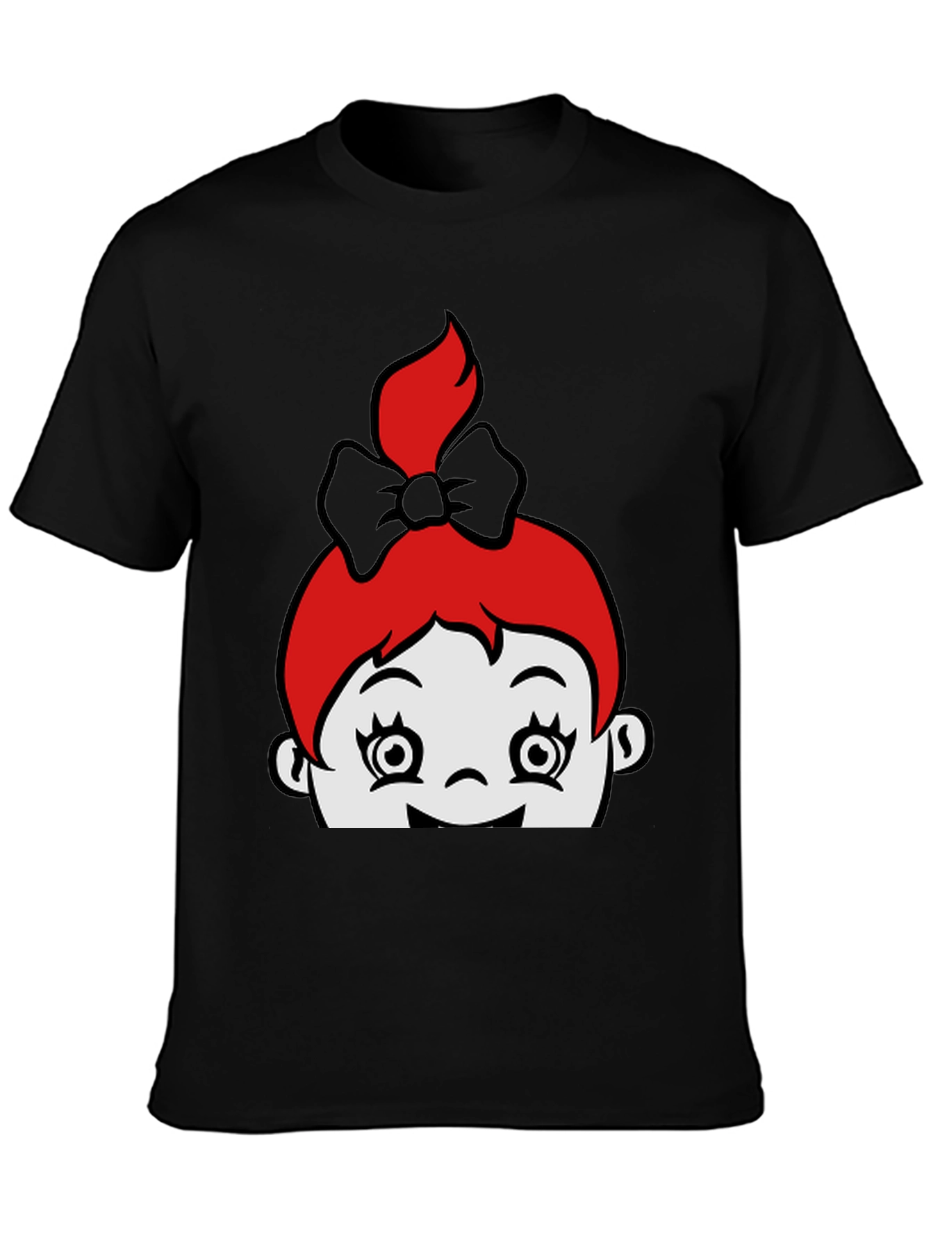 Cartoon Character Graphic Black Tee