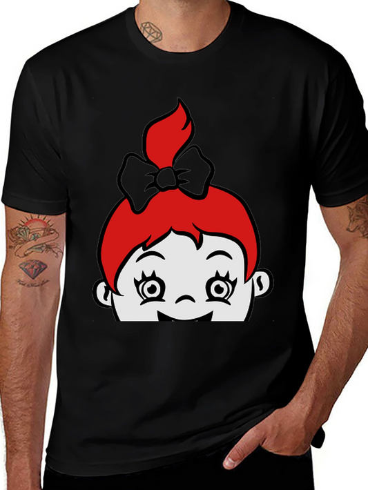 Cartoon Character Graphic Black Tee