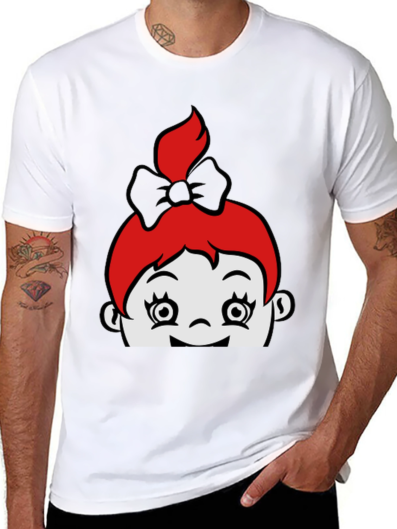 Cartoon Character Graphic Black Tee